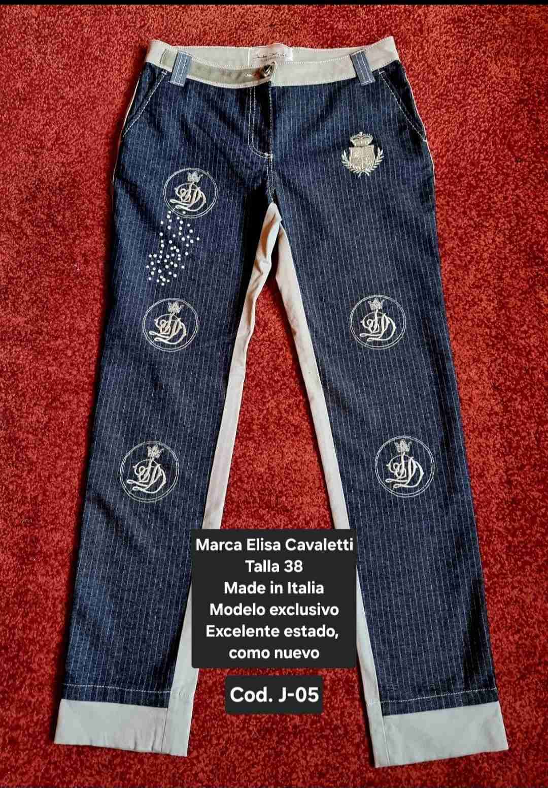 Jeans Elisa Cavaletti azul bordado