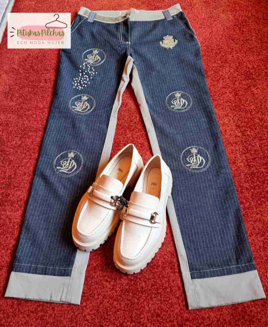 Jeans Elisa Cavaletti azul bordado - miniatura 2