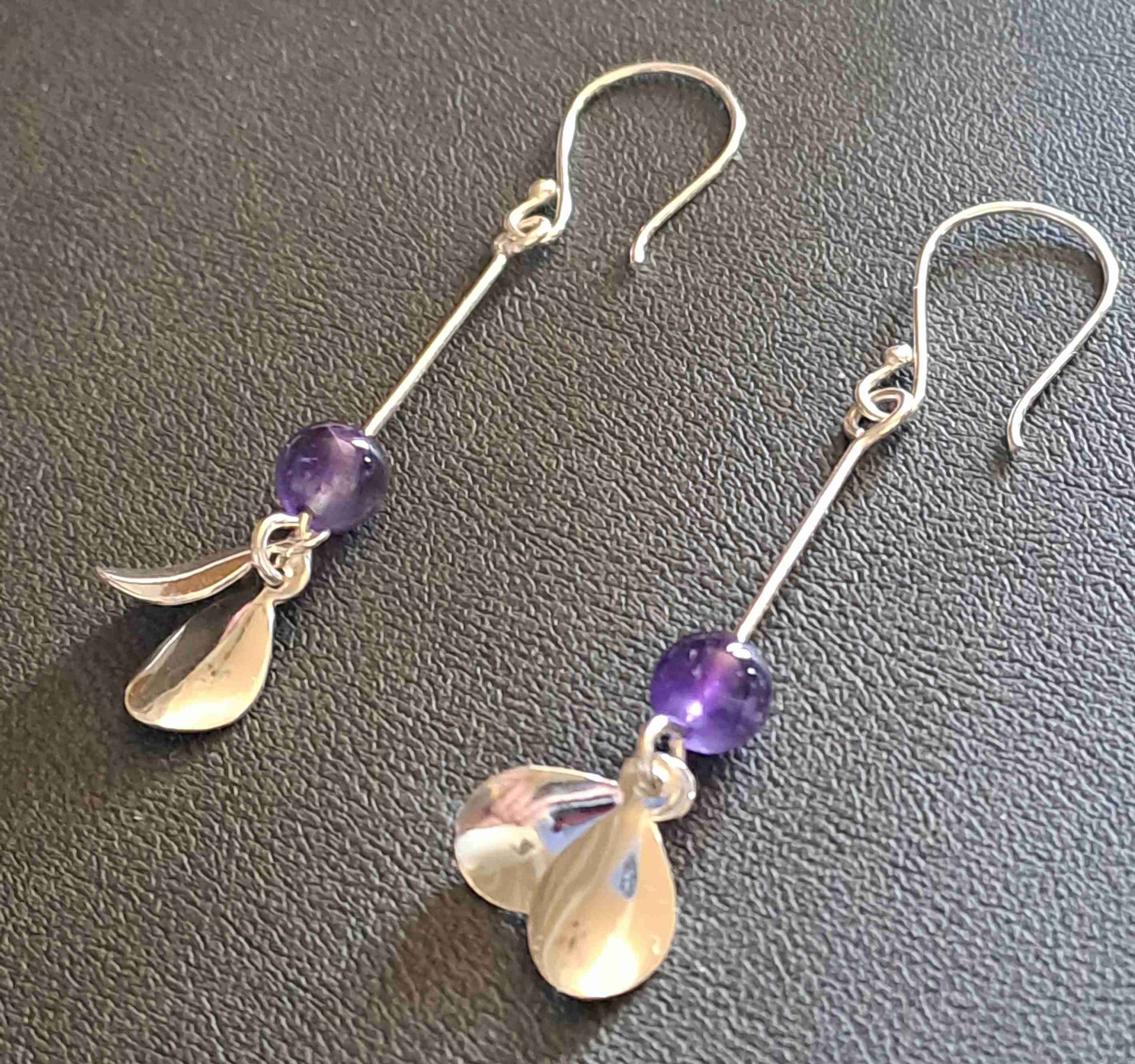 Aros de plata con amatistas