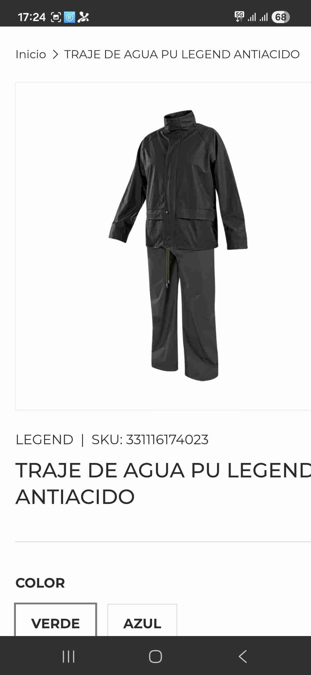 Traje de lluvia impermeable verde sirve para motor - miniatura 2