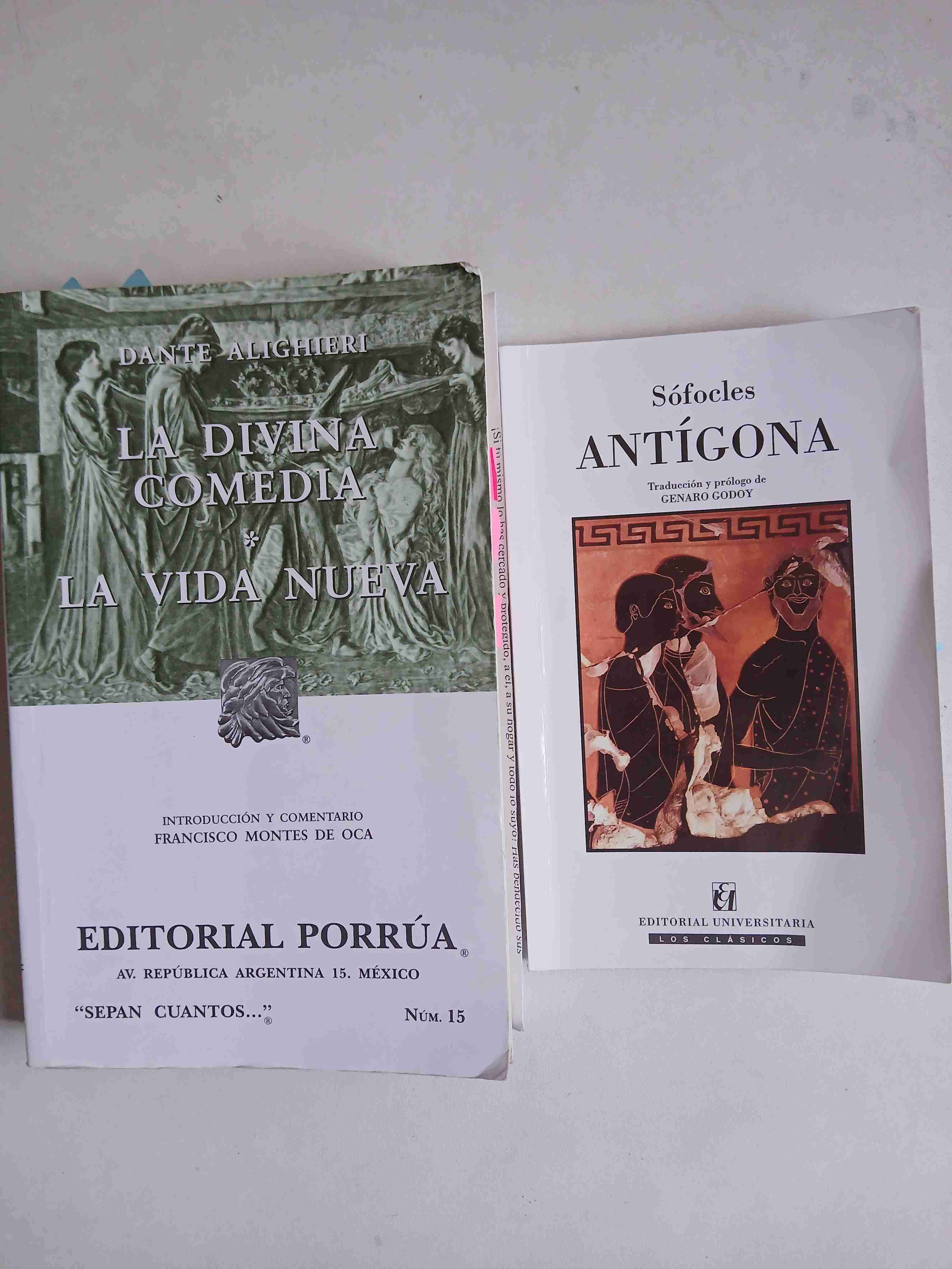 Lote de libros La Divina Comedia y Antígona