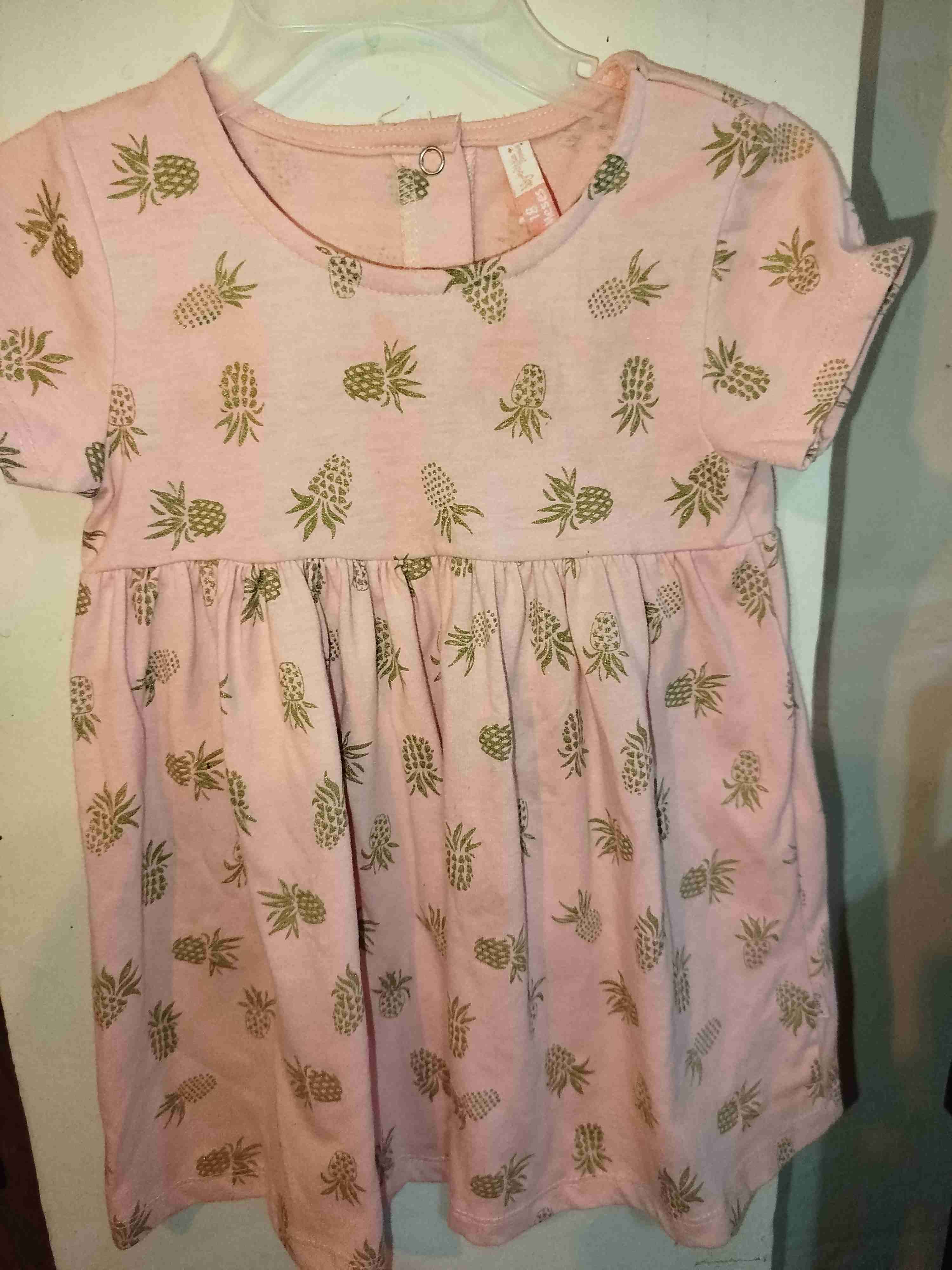 Vestido infantil rosa piñas