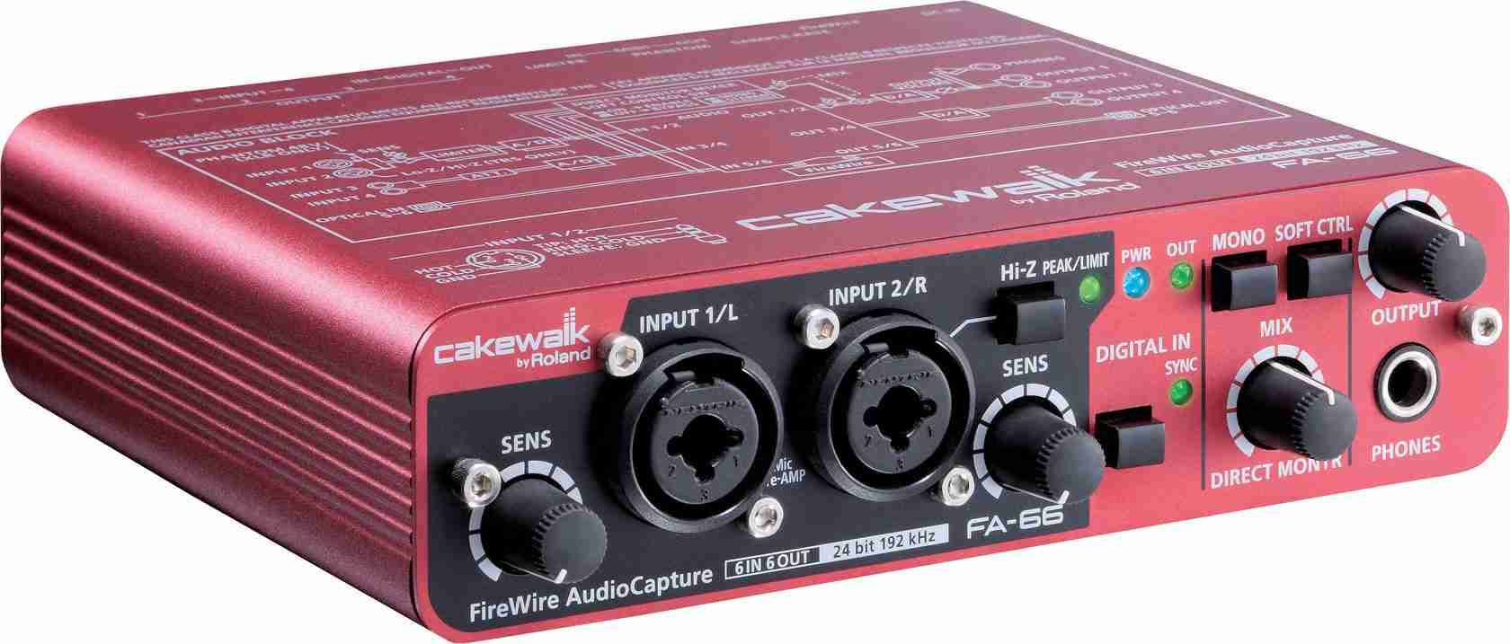 Interfaz de audio Roland FA-66 Firewire 24bit/192k - miniatura 2