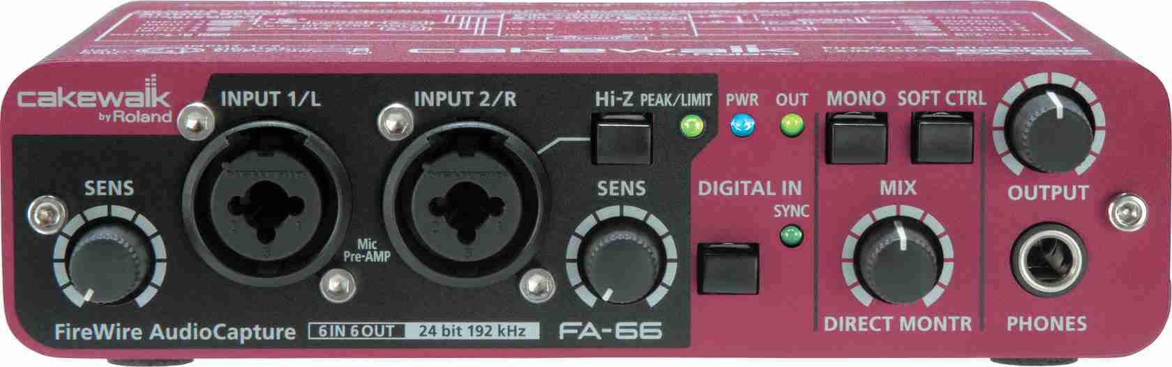 Interfaz de audio Roland FA-66 Firewire 24bit/192k - miniatura 3