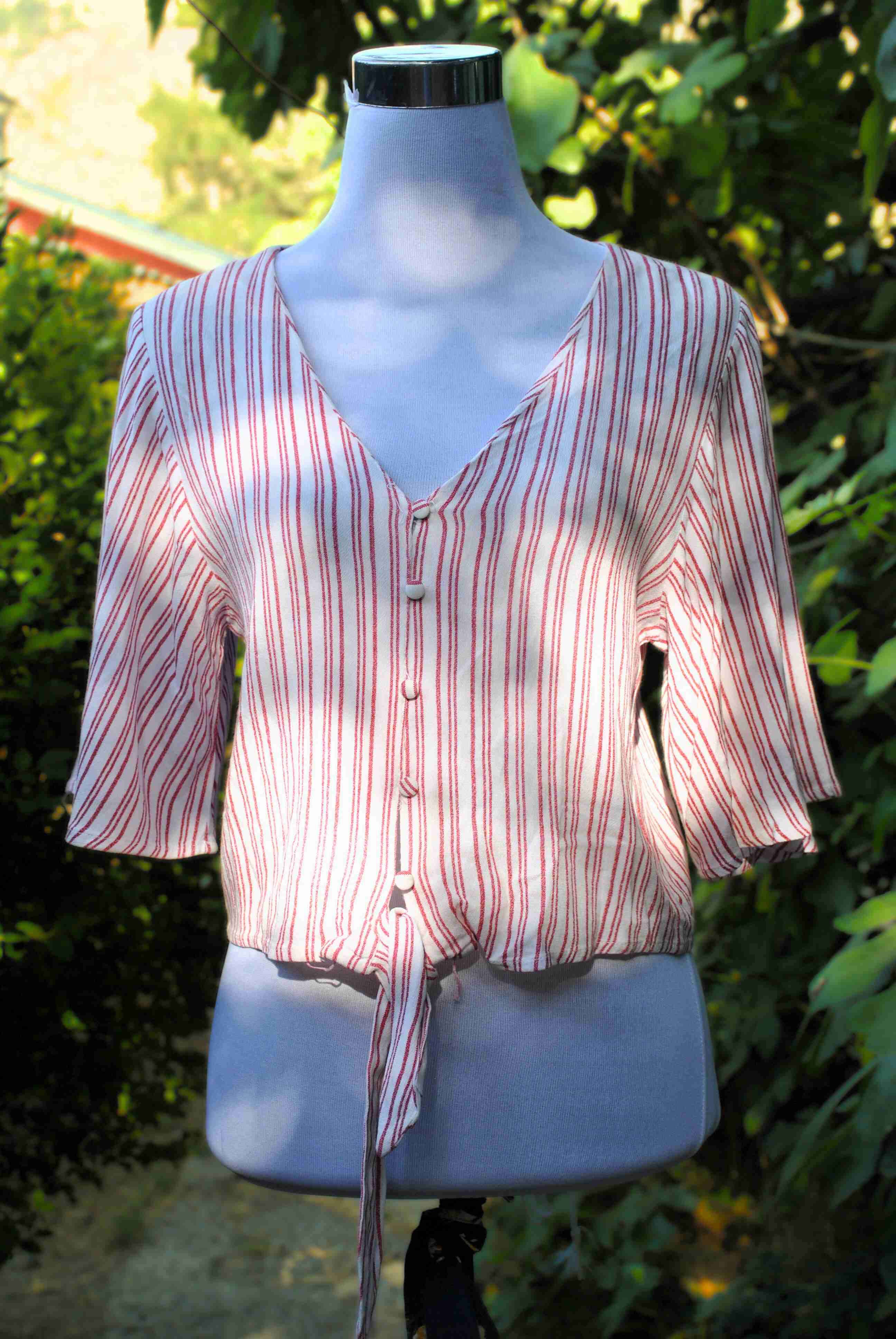 Blusa rayada roja y blanca - miniatura 4