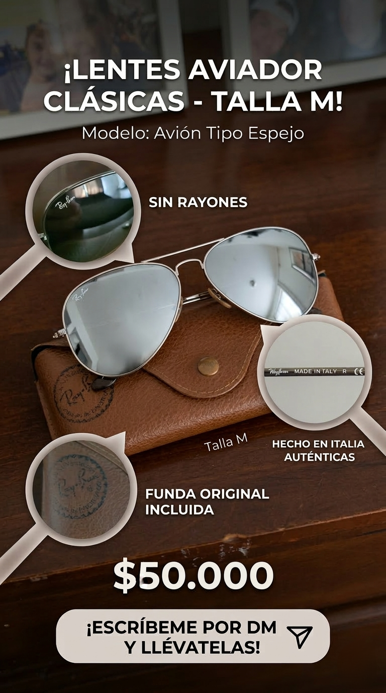 Lentes aviador clásicas talla M