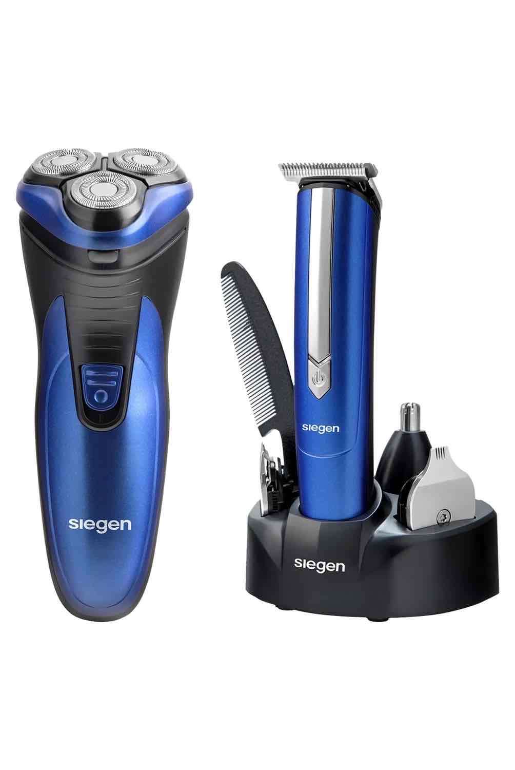 Set de afeitadora eléctrica azul