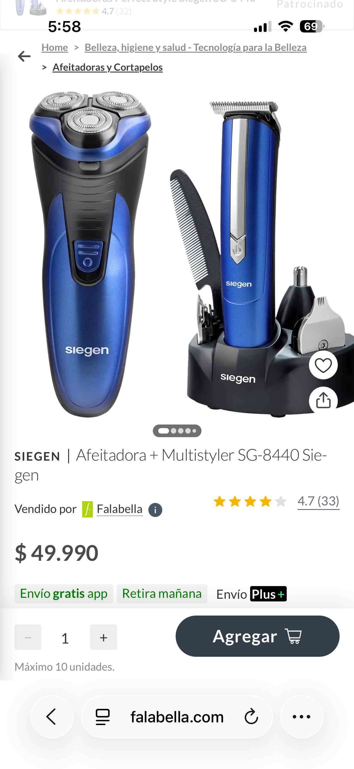 Set de afeitadora eléctrica azul - miniatura 5