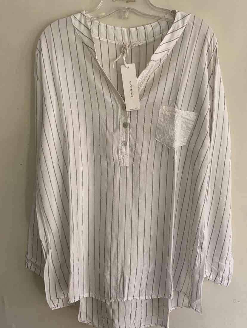 Blusa italiana  raya diplomática blanca