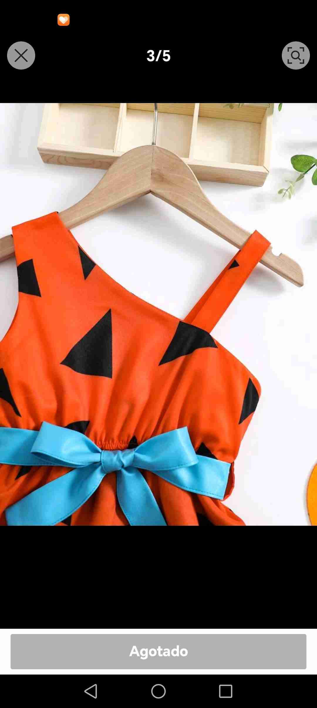 Vestido disfraz naranja infantil - miniatura 2