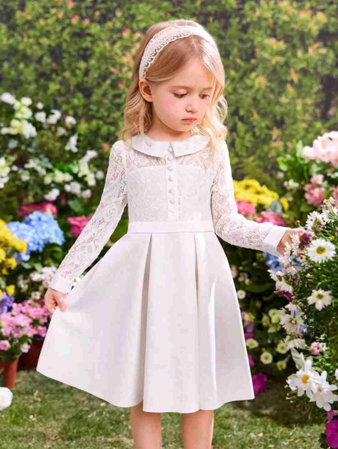 Vestido blanco para niña Bautizo