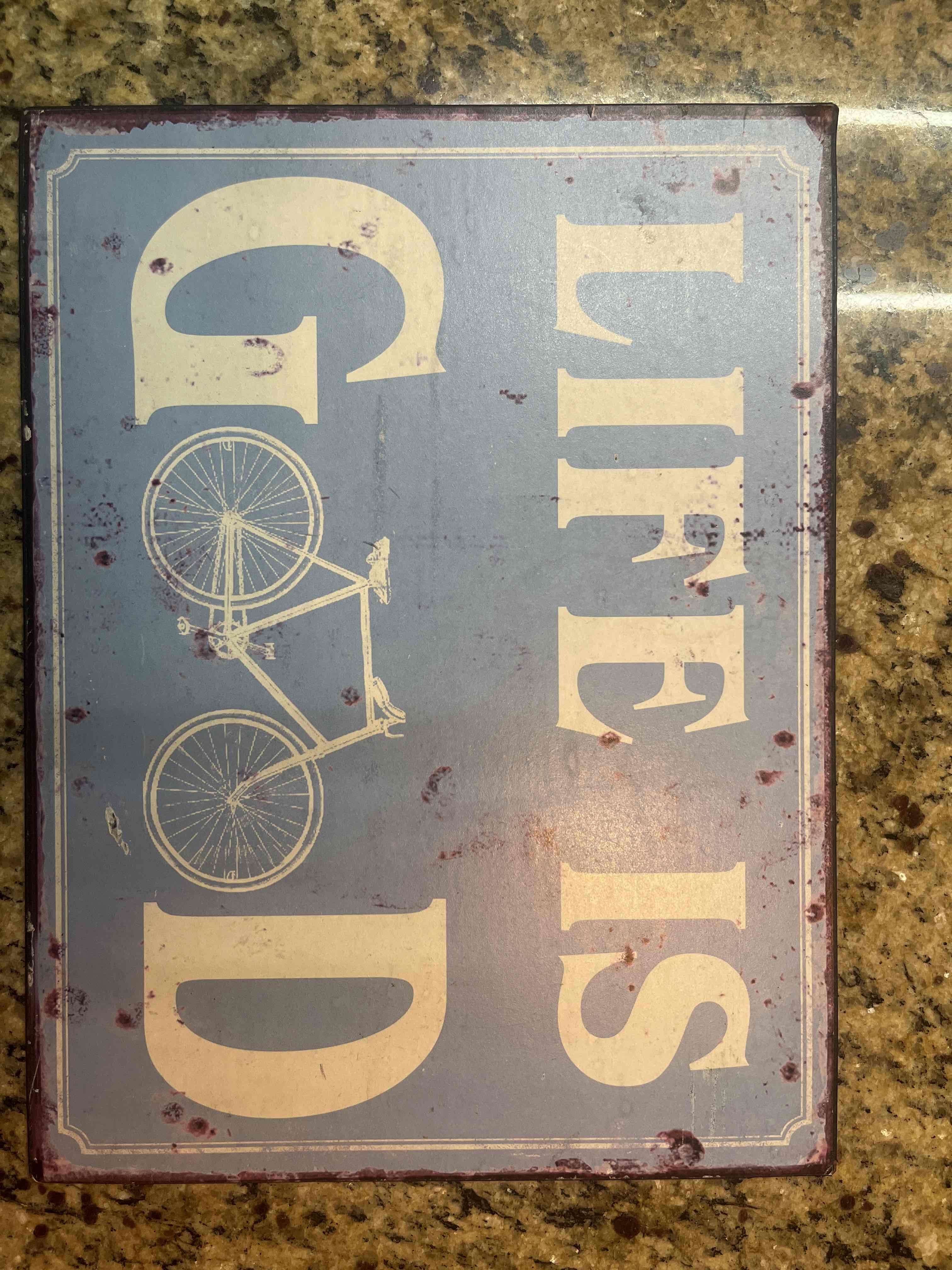 Cuadro decorativo con frase bicicleta