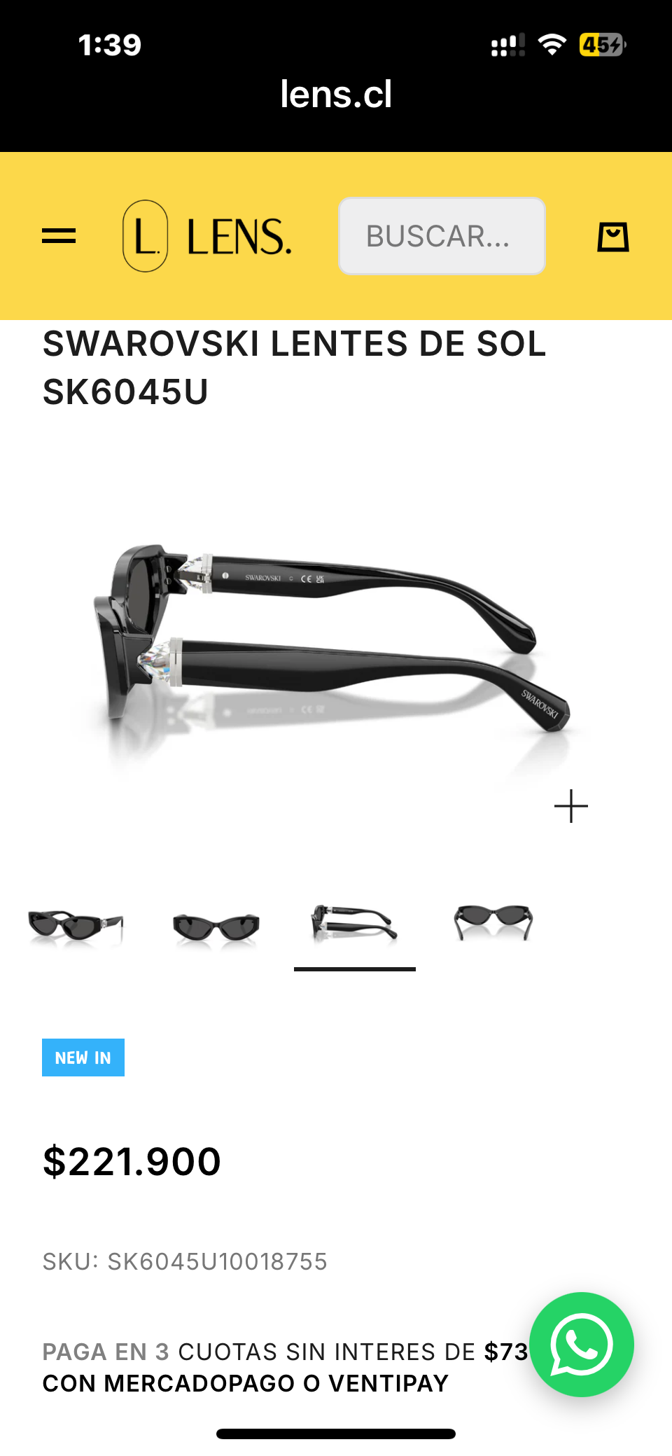 Gafas de sol negras swarosky  sin uso en su caja - miniatura 4