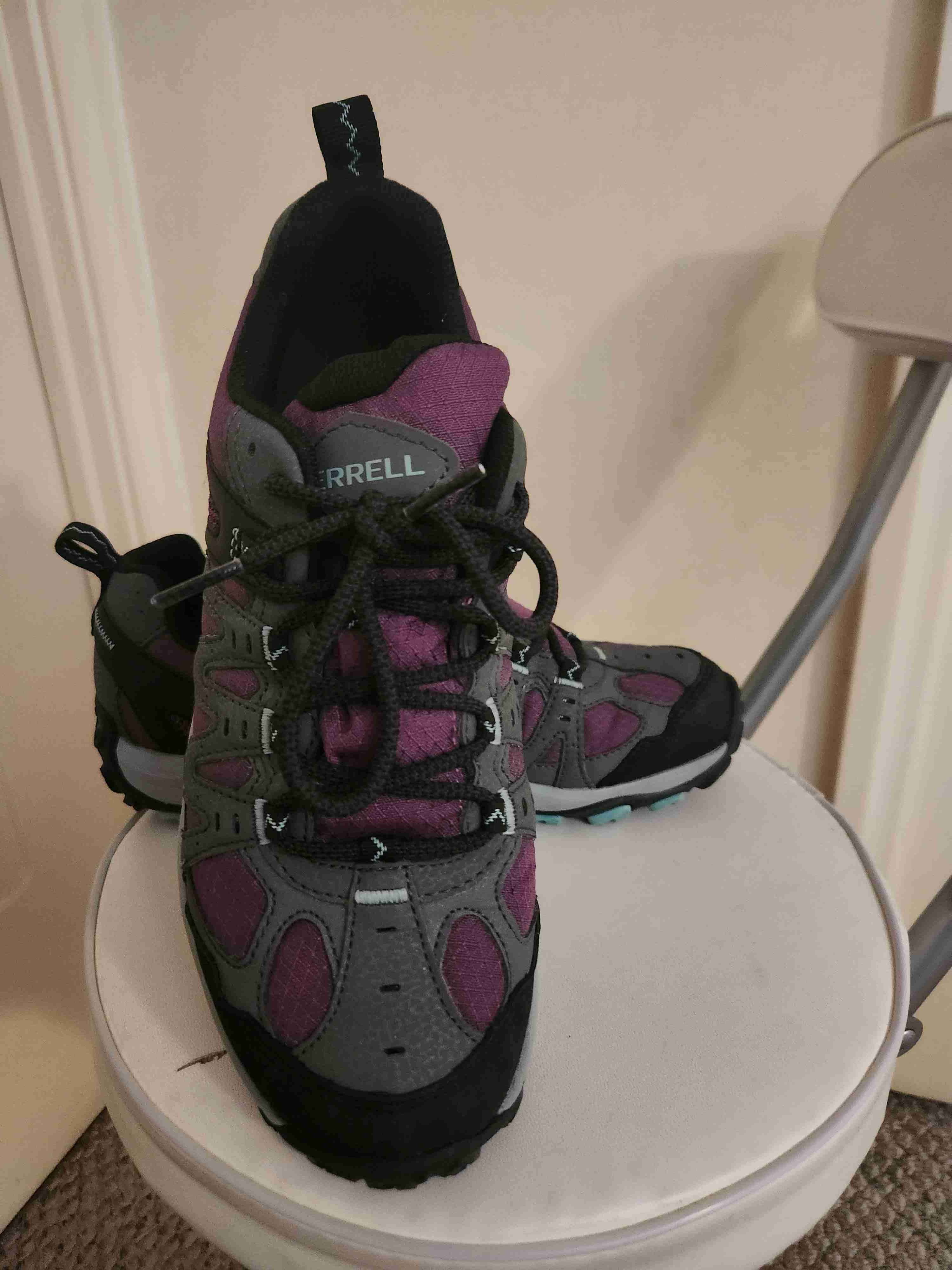 Zapatillas Merrell trekking gris y morado - miniatura 2