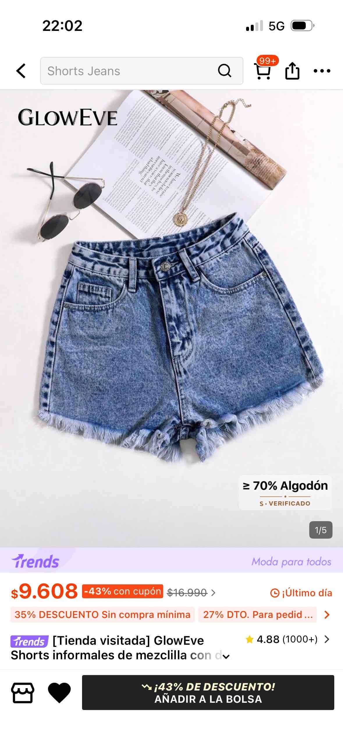 Short de mezclilla azul - miniatura 2