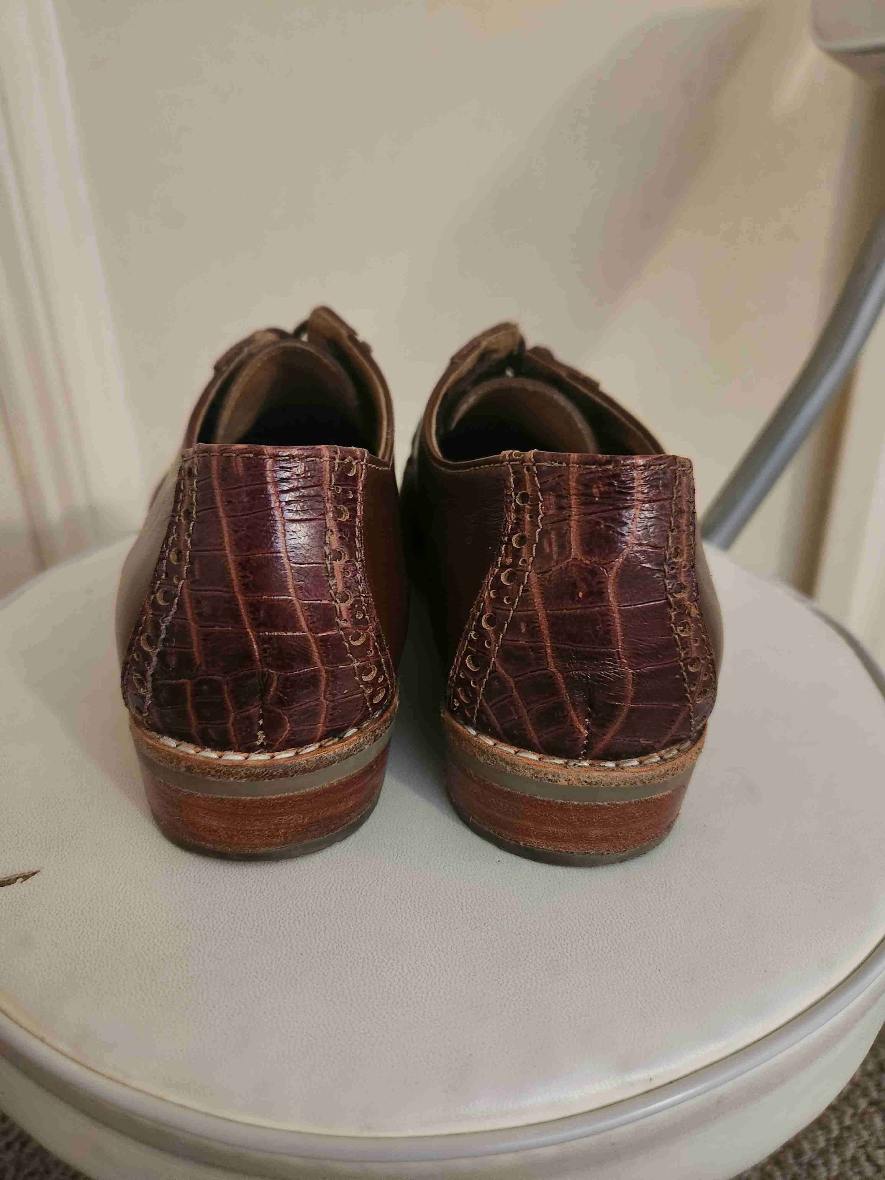 Zapatos de cuero real marrón elegantes - miniatura 4