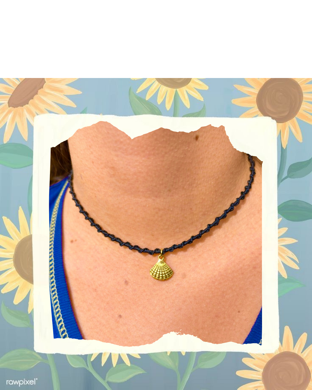 Collar choker con colgante de concha