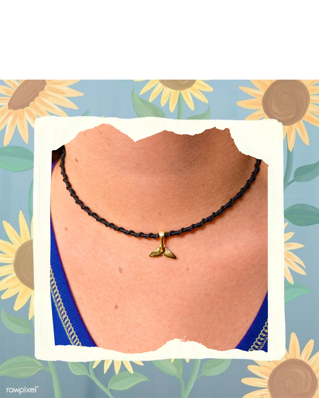 Collar con colgante dorado de cola