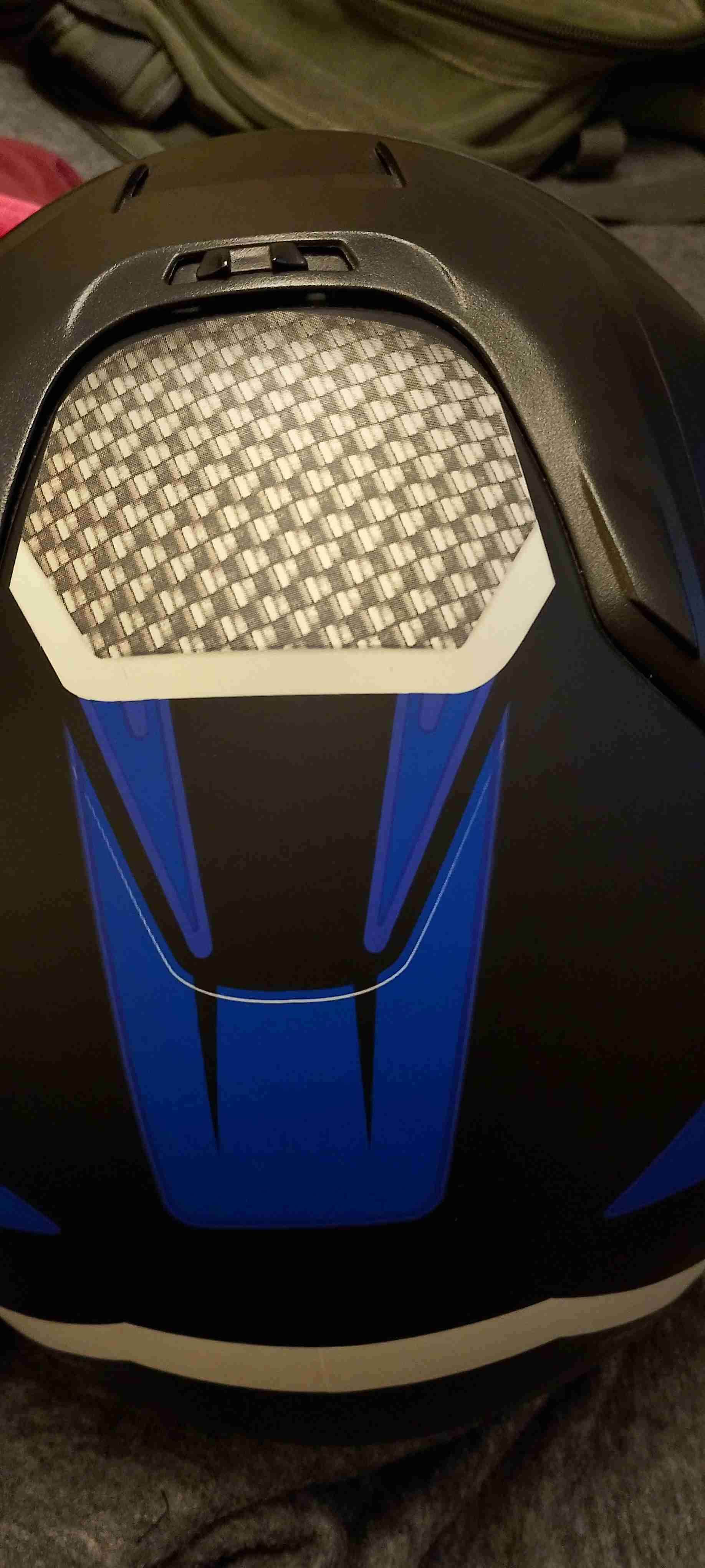 Casco de moto azul y negro - miniatura 3