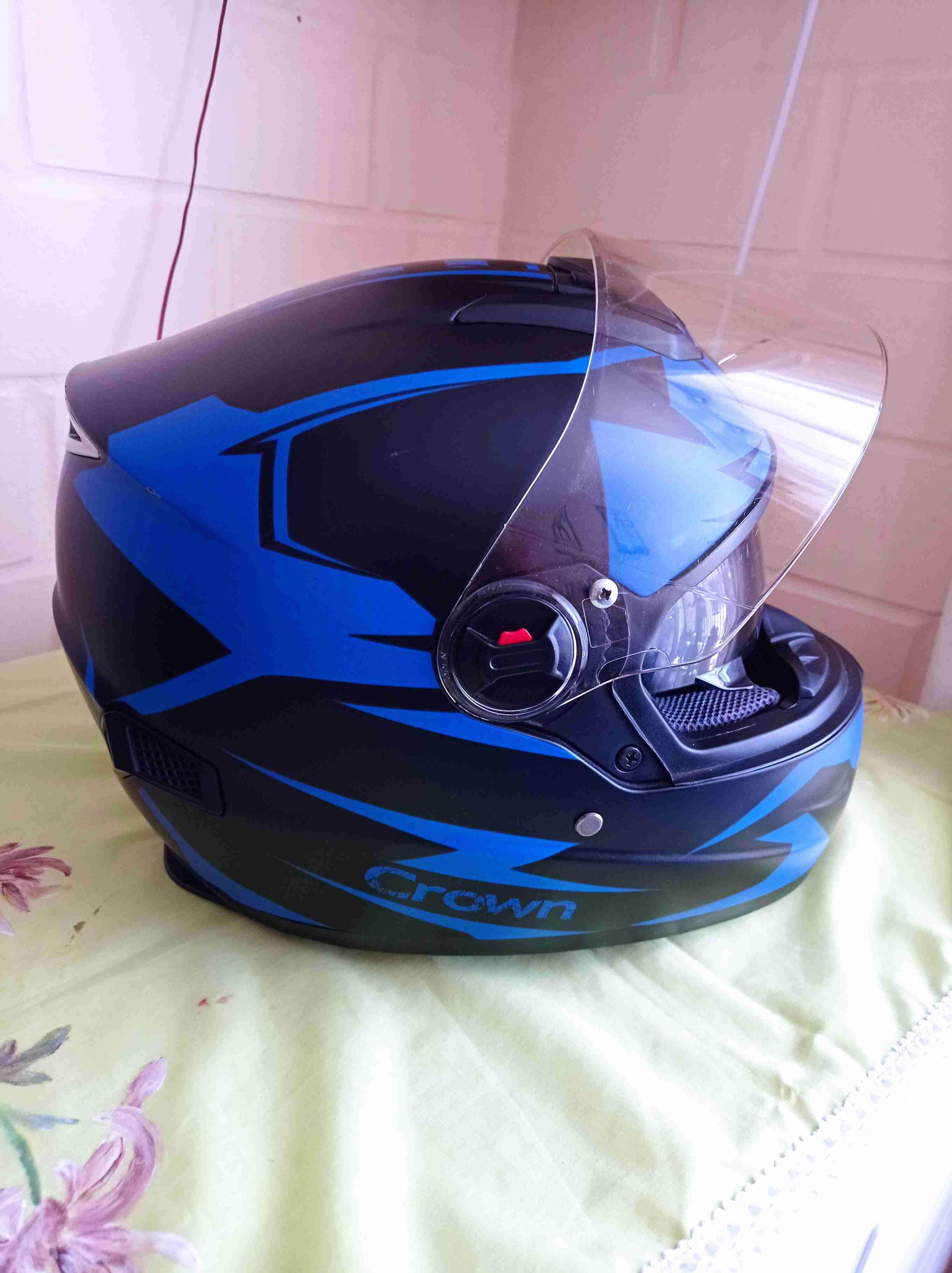 Casco de moto azul y negro - miniatura 5