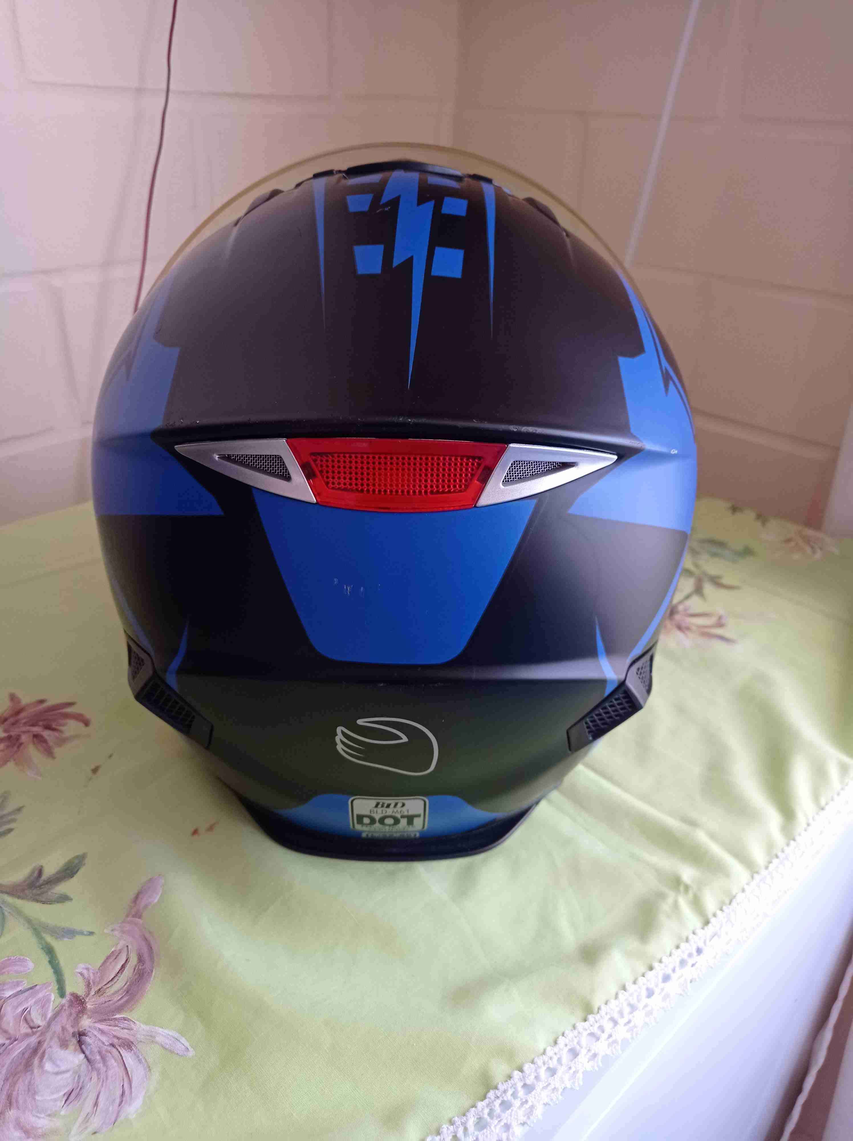 Casco de moto azul y negro - miniatura 6