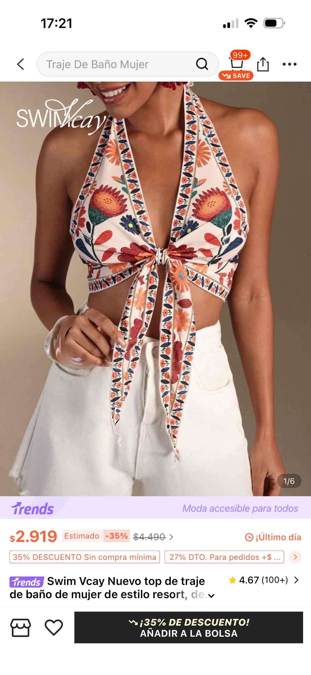 Top de baño estilo resort