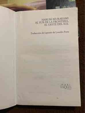 Libro de Haruki Murakami,  "Al sur de la Frontera, - miniatura 3