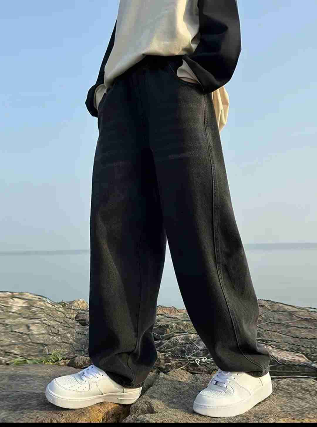 Pantalones negros anchos , cargo - miniatura 2