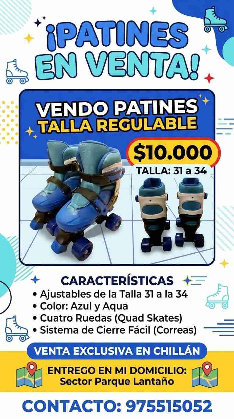 Patines ajustables azul y aqua