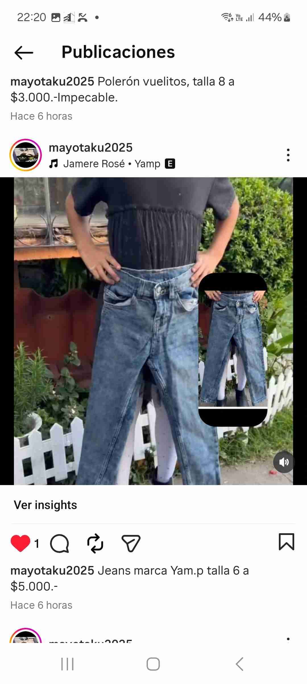 Jeans marca Yamp talla 6