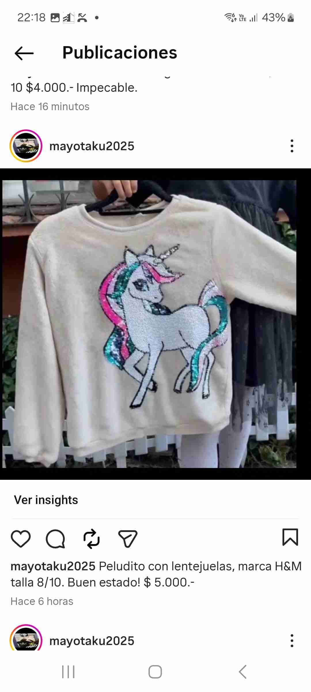Polerón unicornio con lentejuelas