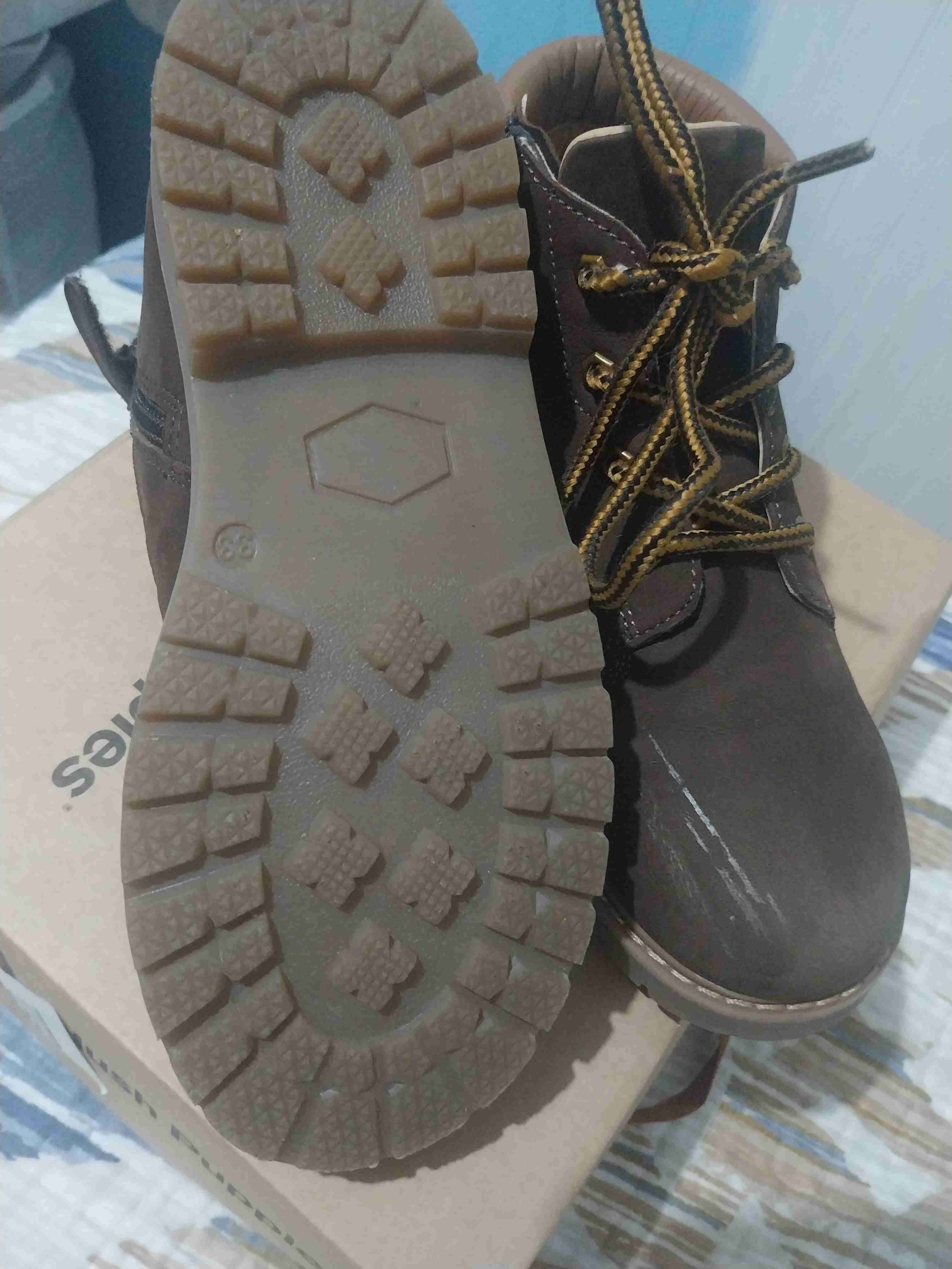 Botas de cuero marrón para niño - miniatura 3