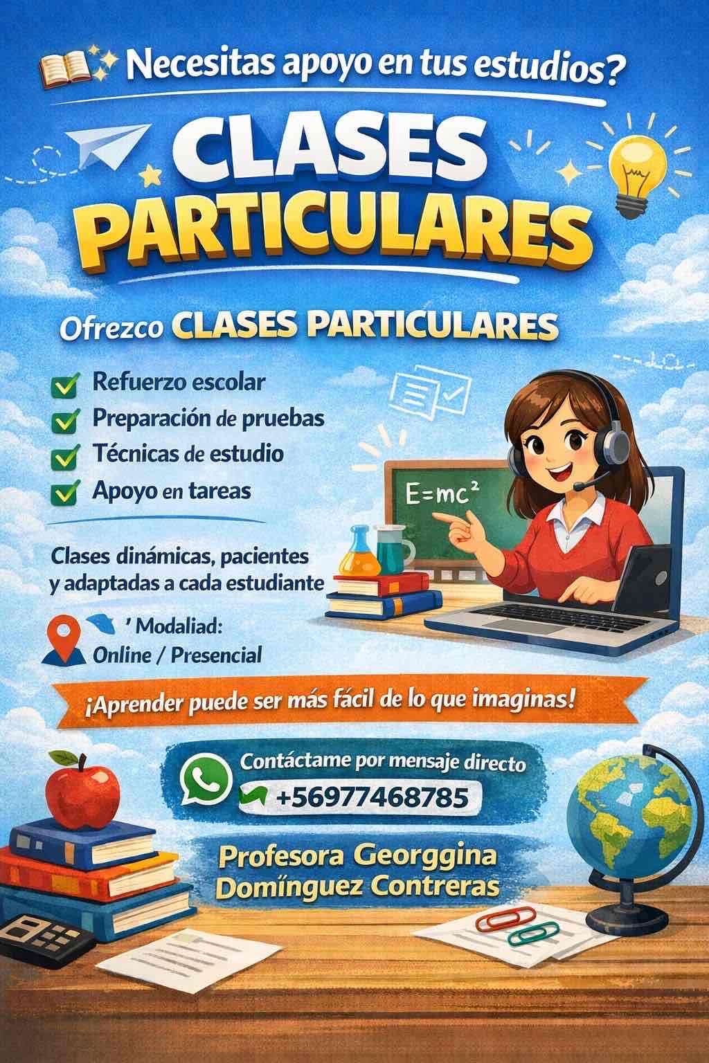 Clases particulares online o presencial