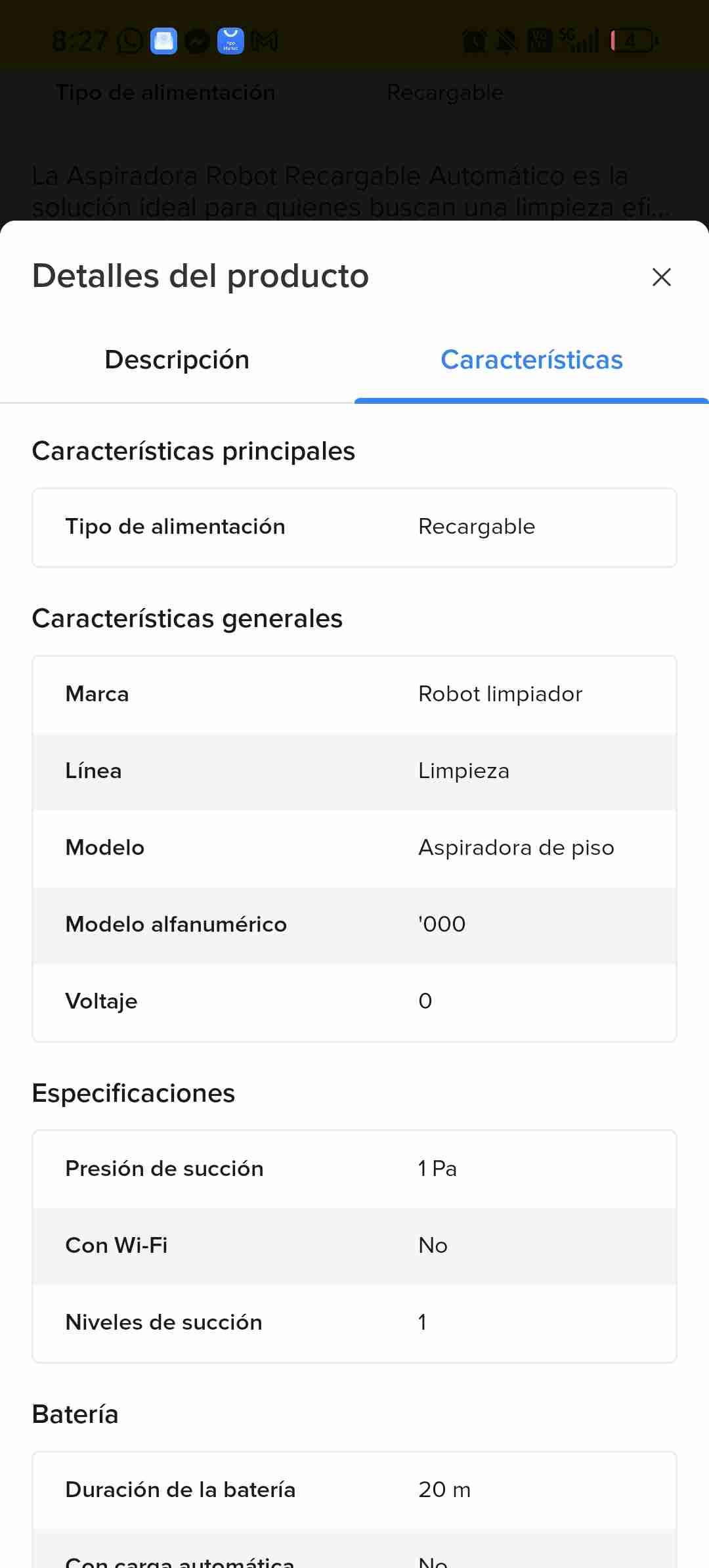 Robot aspirador Tasbel automático - miniatura 3