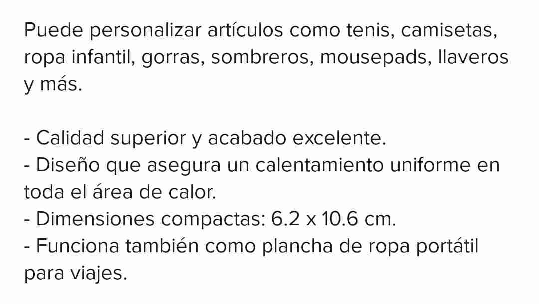 Plancha Estampadora Mini Portátil transfer vinil - miniatura 4