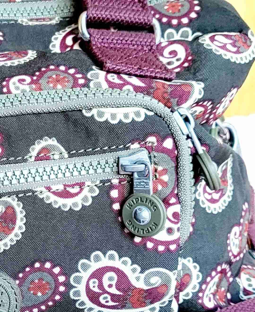 Bolso Kipling estampado marrón y burdeos - miniatura 3