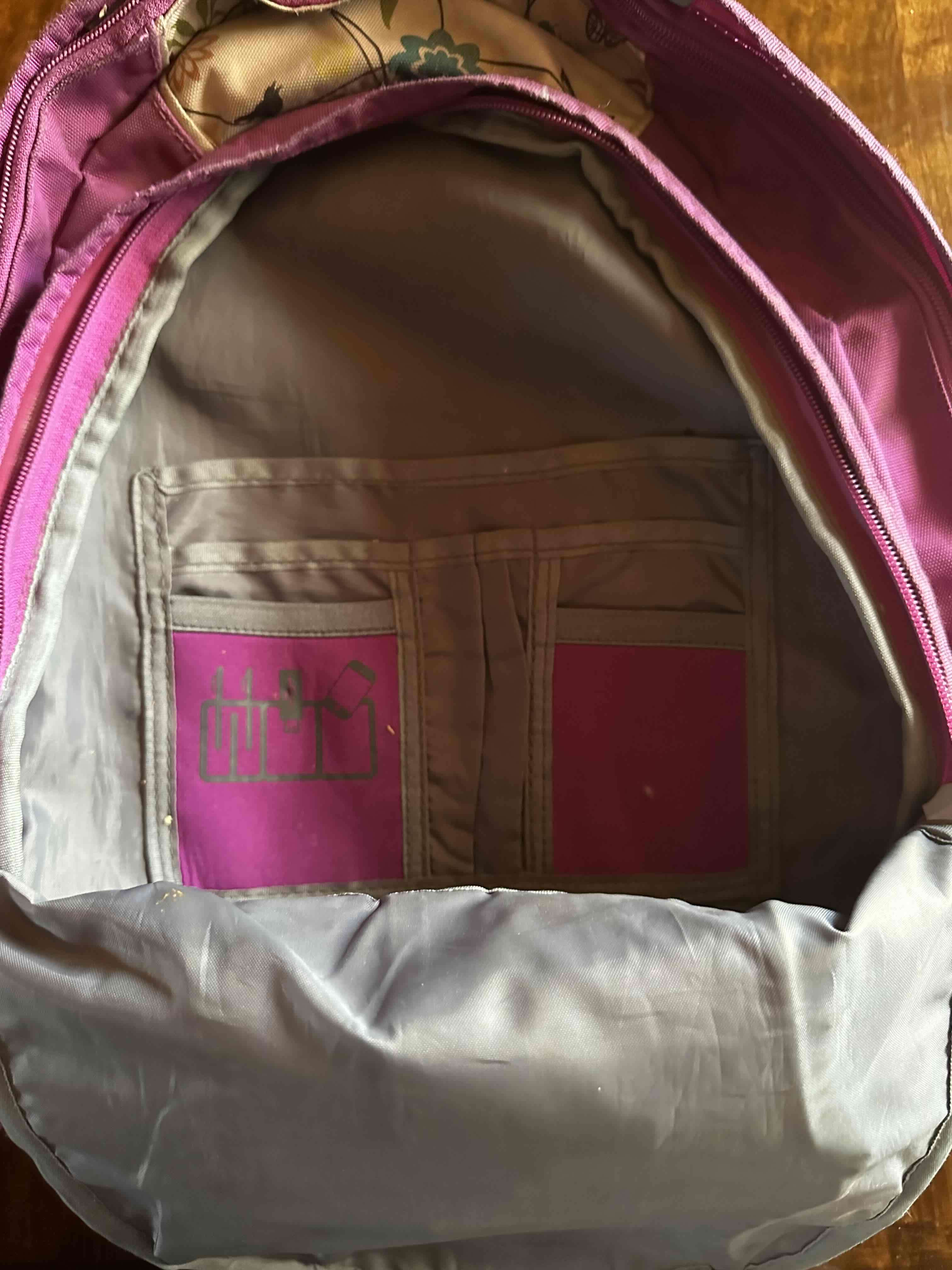 Mochila Xtrem morada con diseño floral - miniatura 2