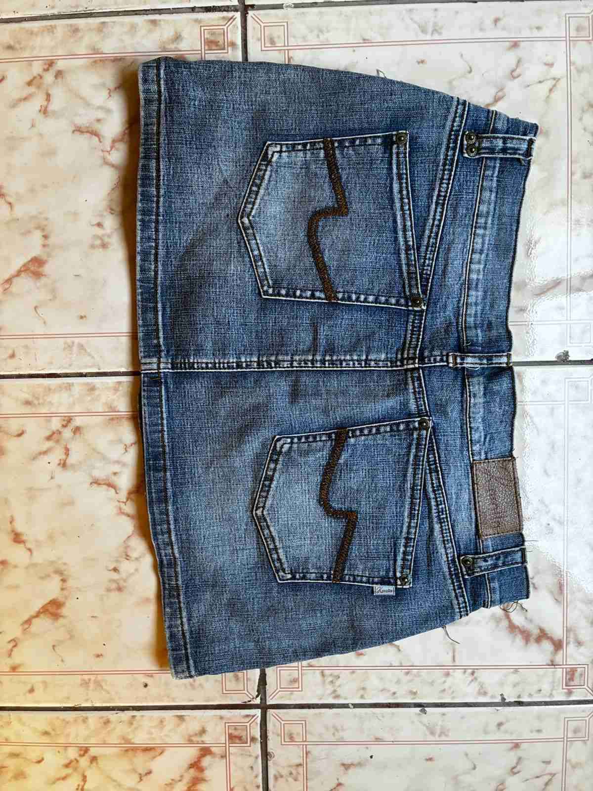 Mini falda denim azul - miniatura 2