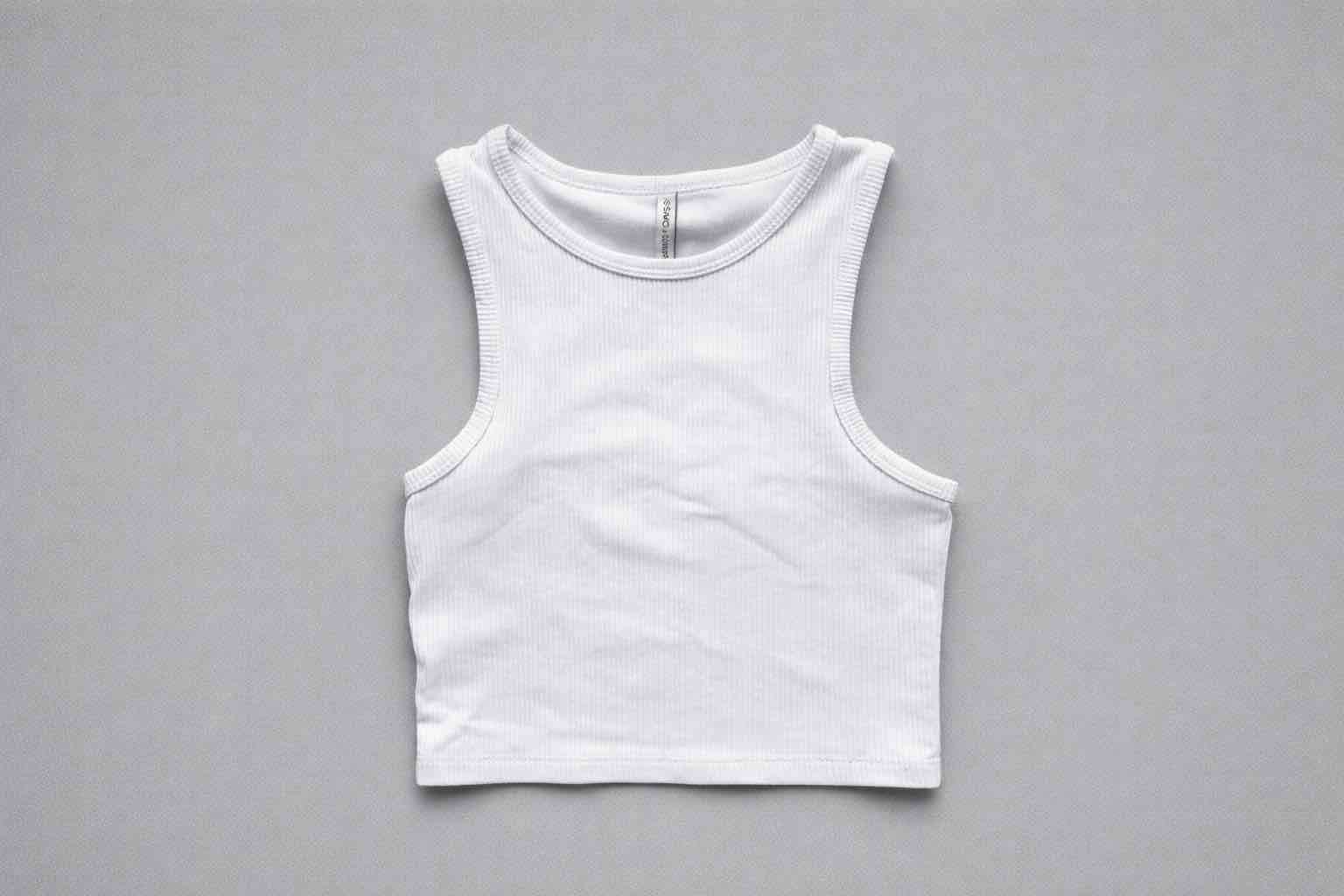 Polera corta blanca sin mangas