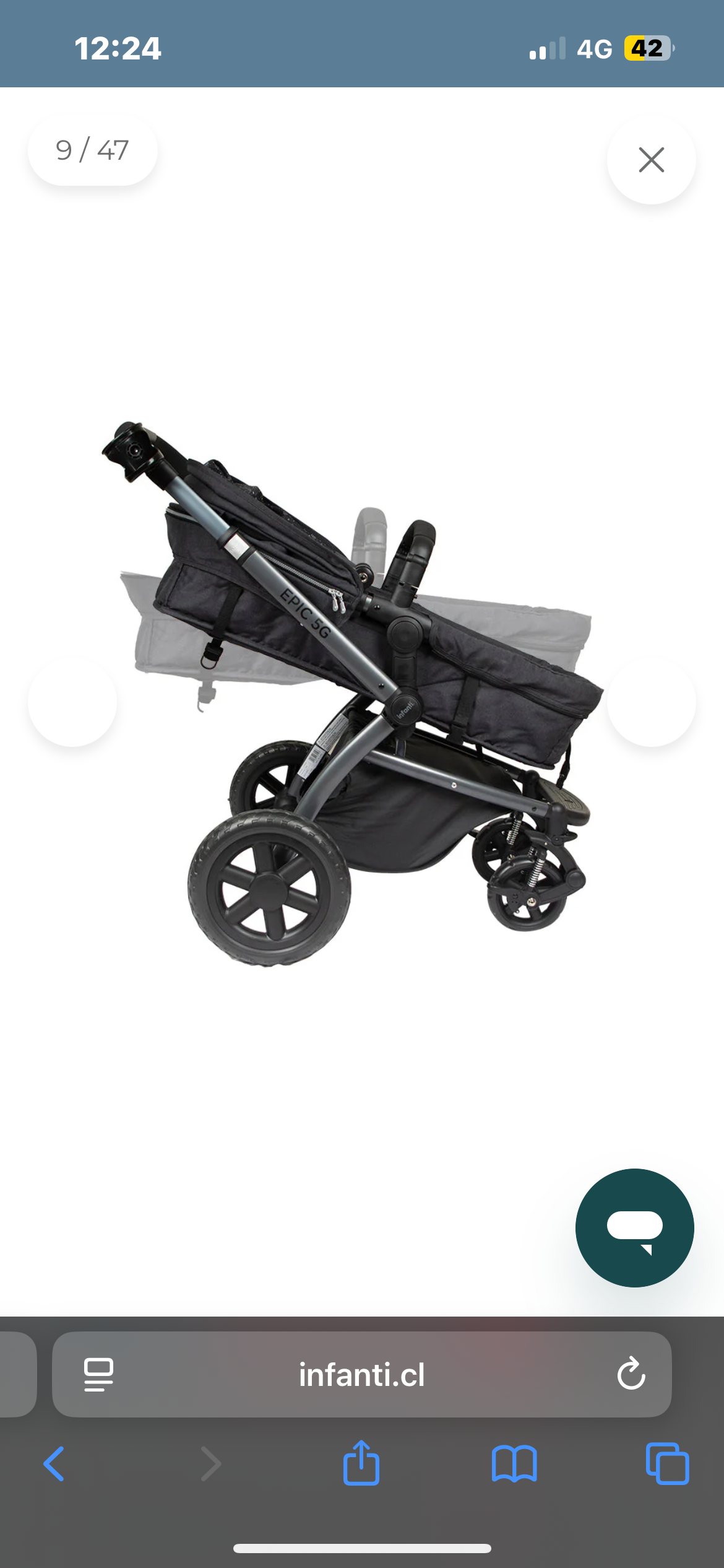 Coche de bebé Infanti gris - miniatura 5