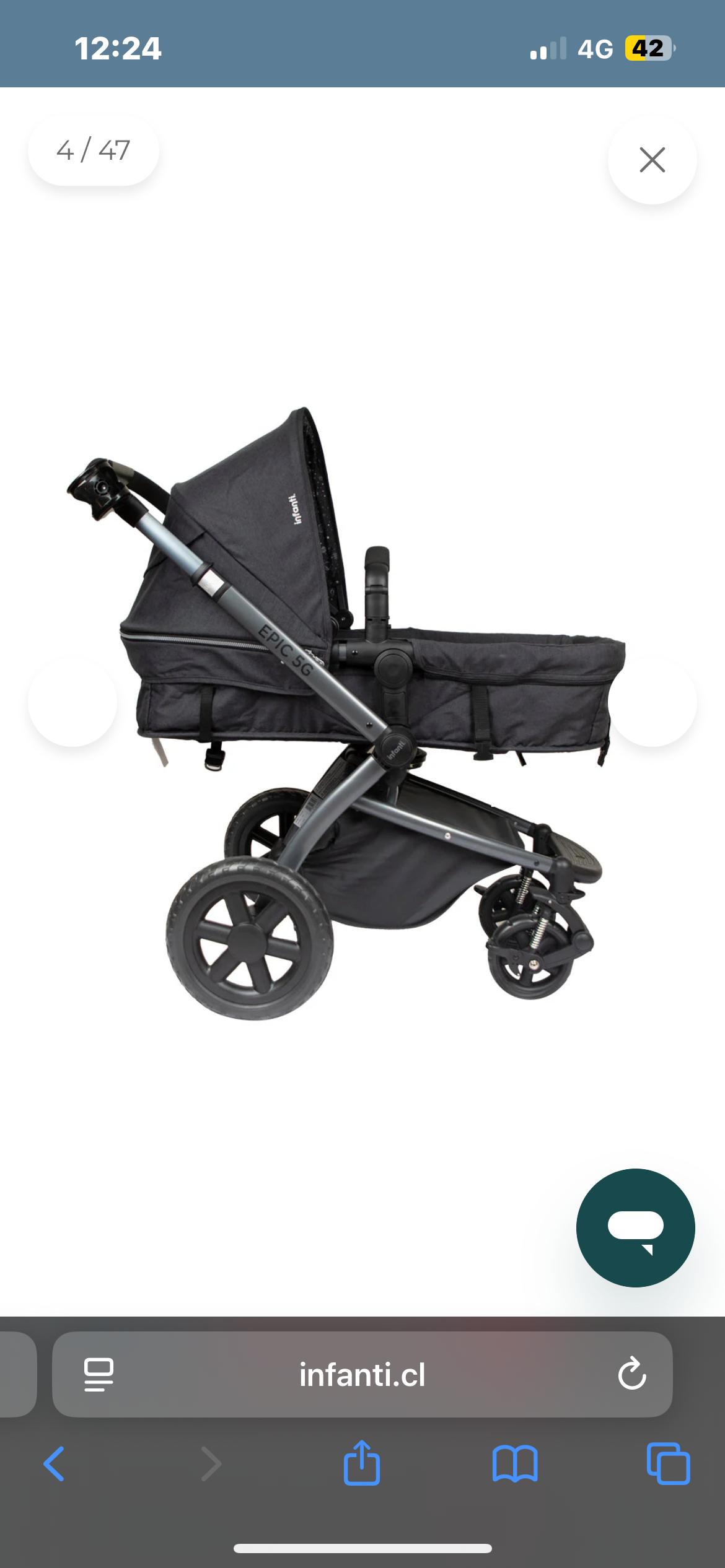 Coche de bebé Infanti gris - miniatura 6