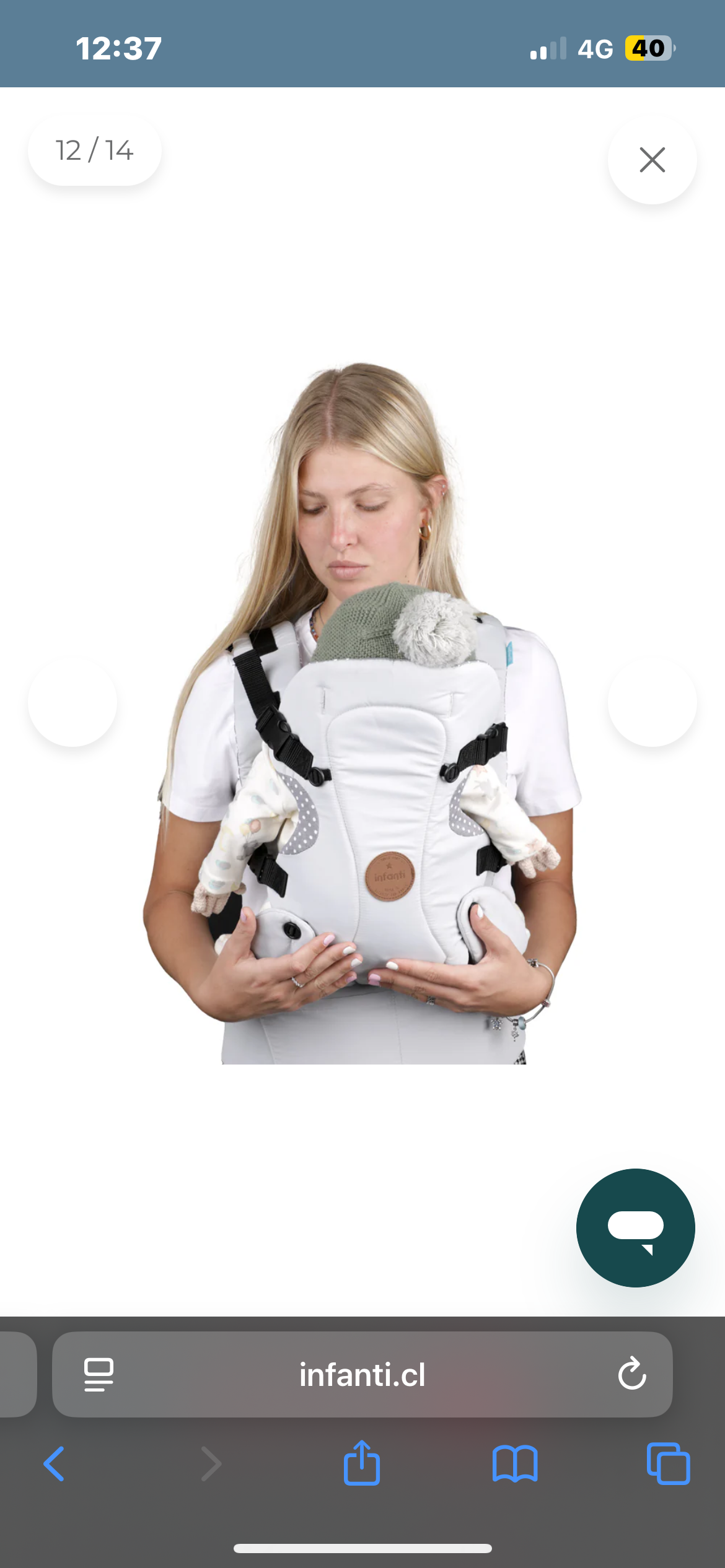 Mochila portabebés gris Infanti - miniatura 2