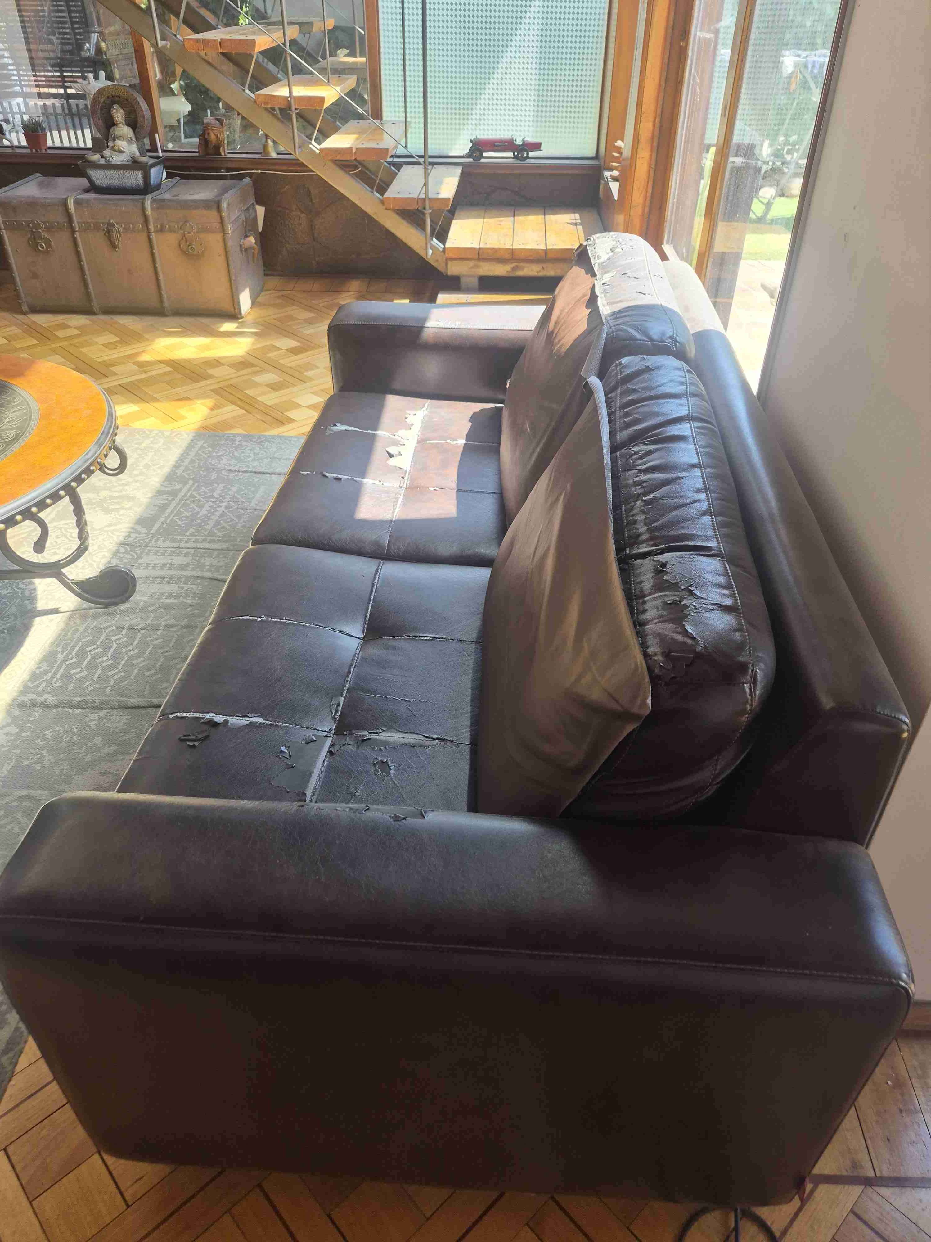 Sofá Rosen de cuero café - miniatura 3