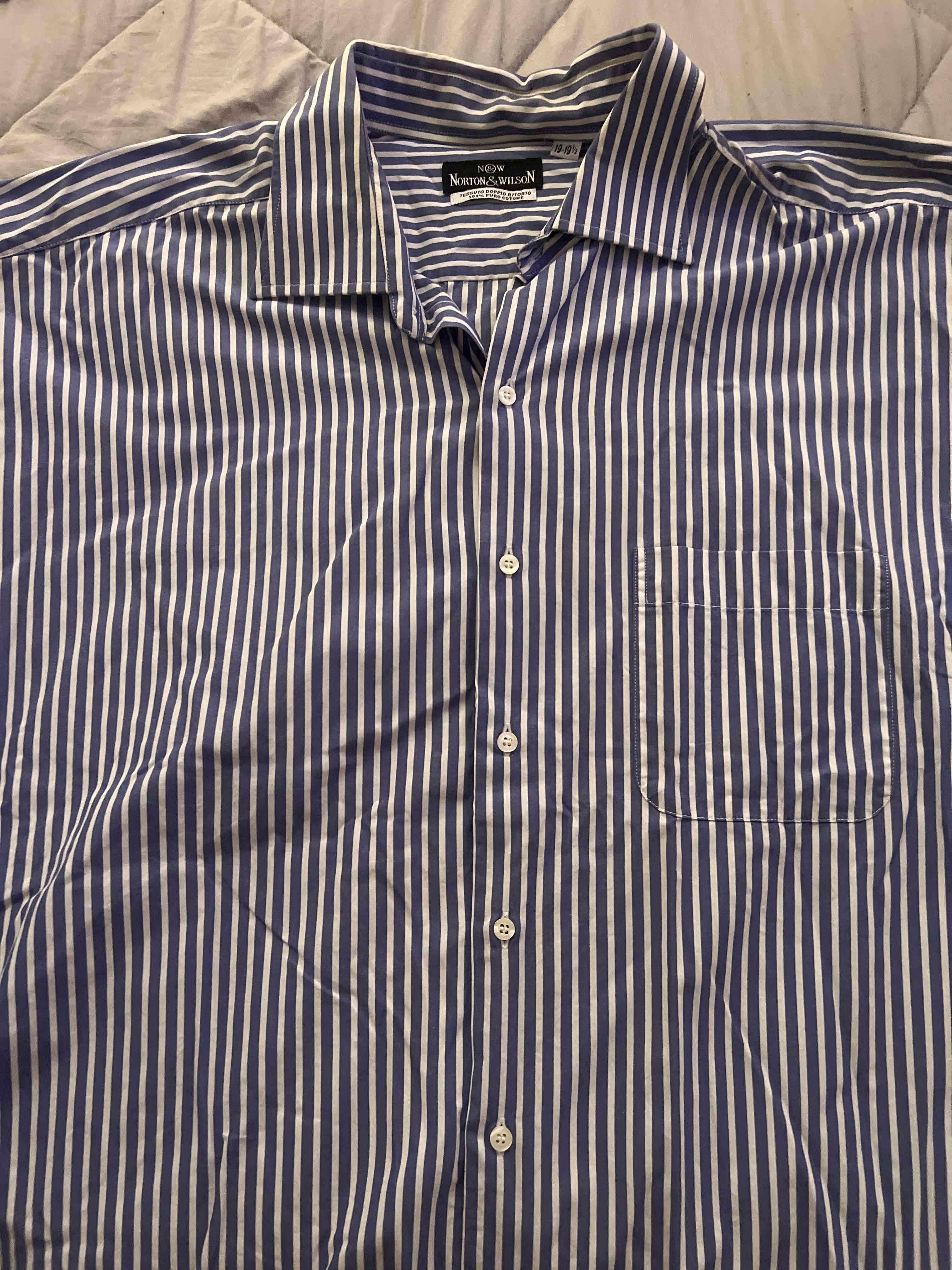 Camisa rayada azul Norton & Wilson - miniatura 2