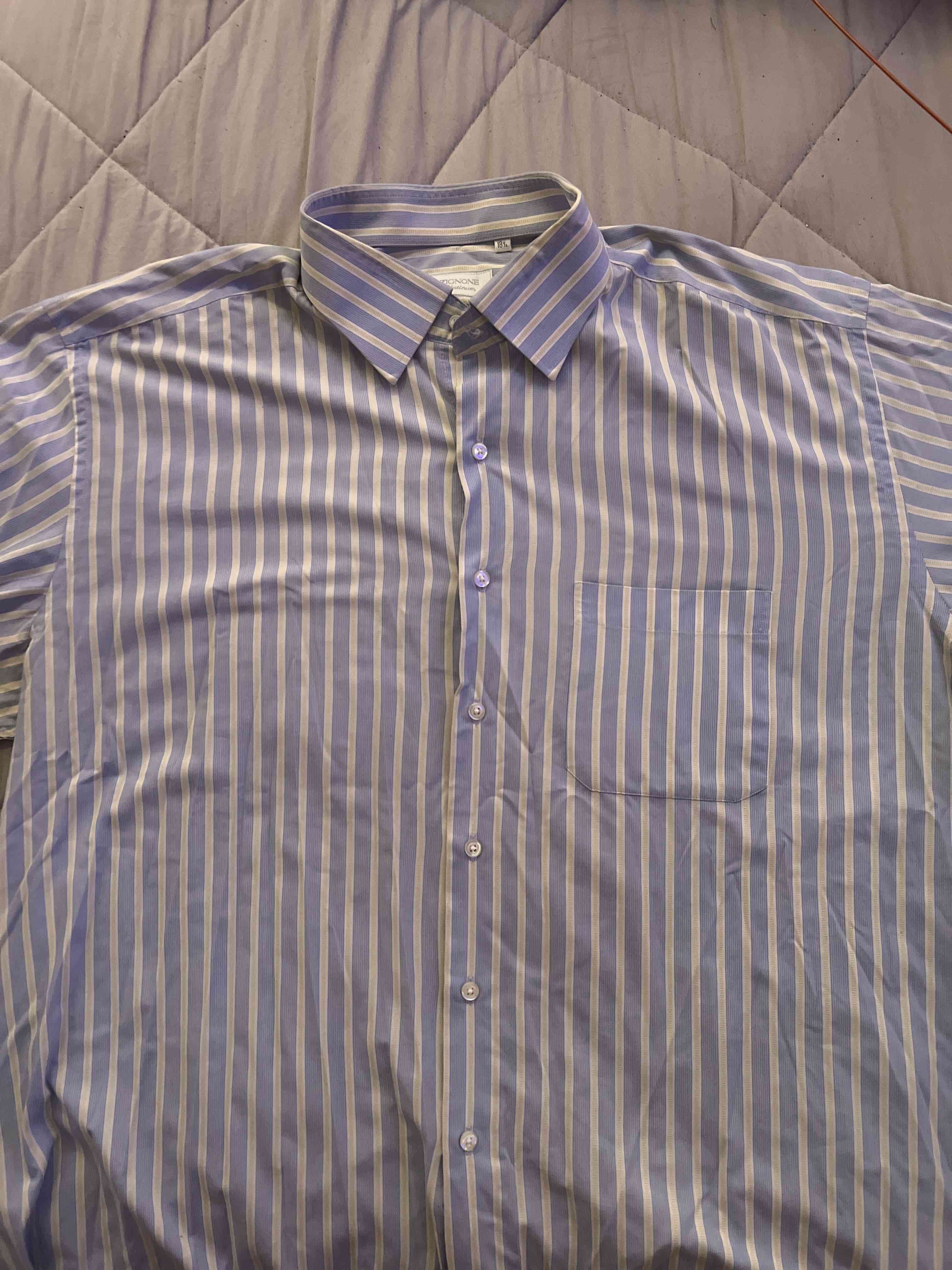 Camisa a rayas azul y beige - miniatura 2