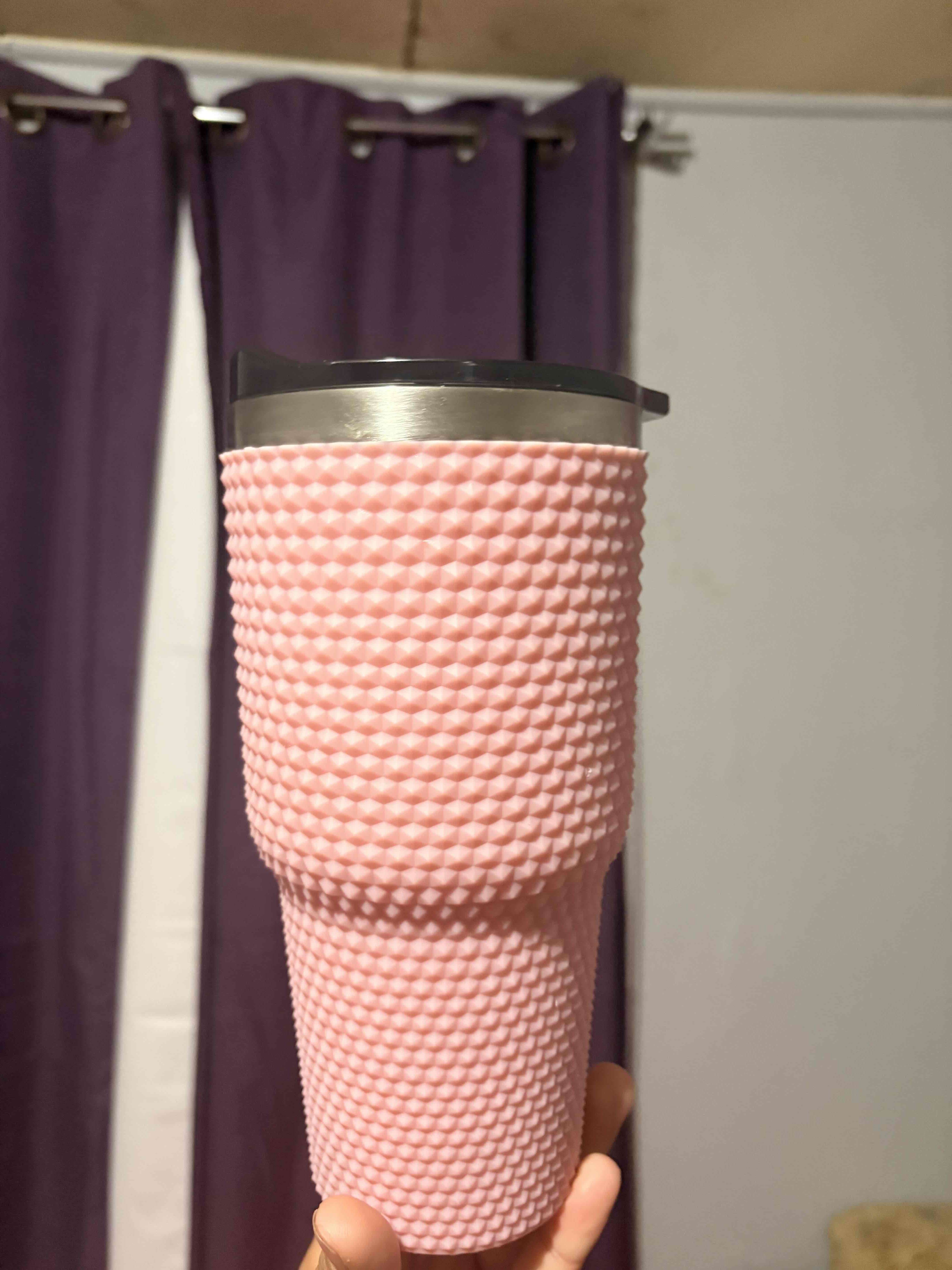 Vaso térmico rosa texturizado