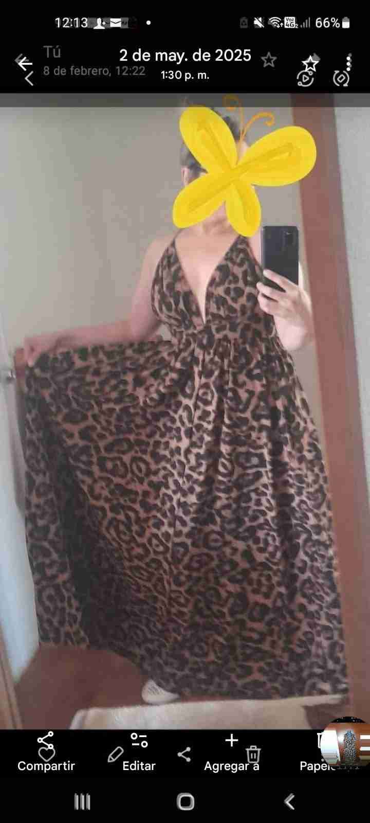 Vestido largo estampado leopardo