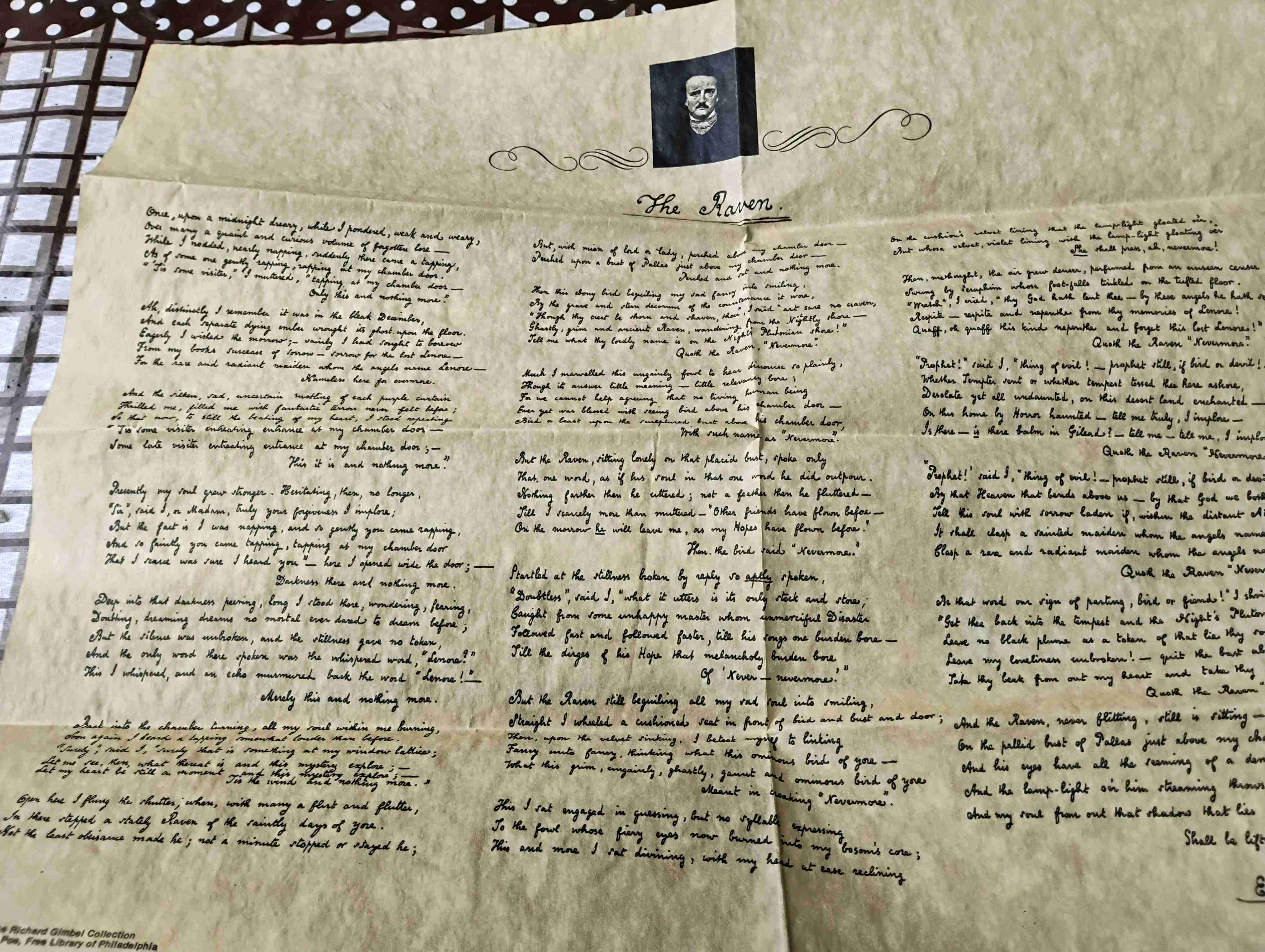 Reproducción de 'The Raven' en pergamino - miniatura 3