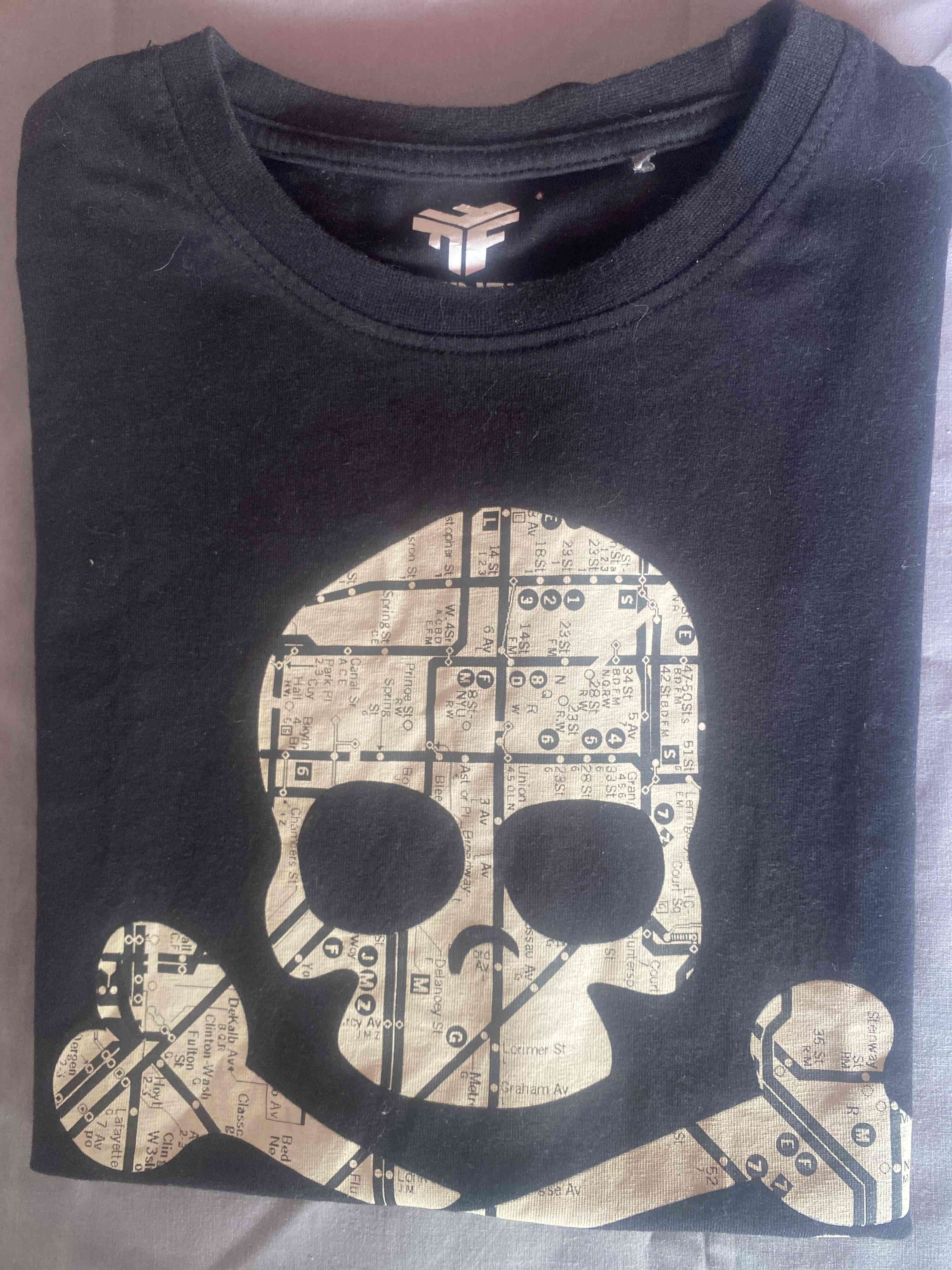 Polera negra con calavera estampada T14 - miniatura 5