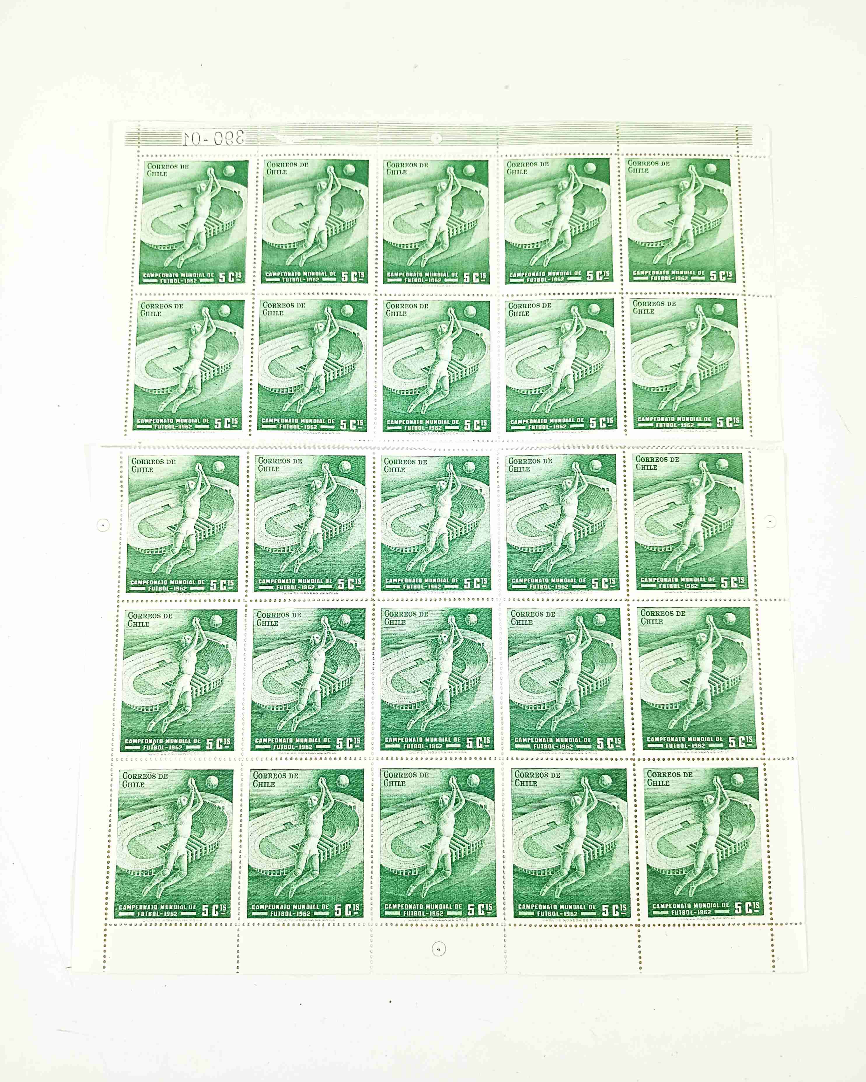 Sellos Mundial de fútbol, Chile 1962